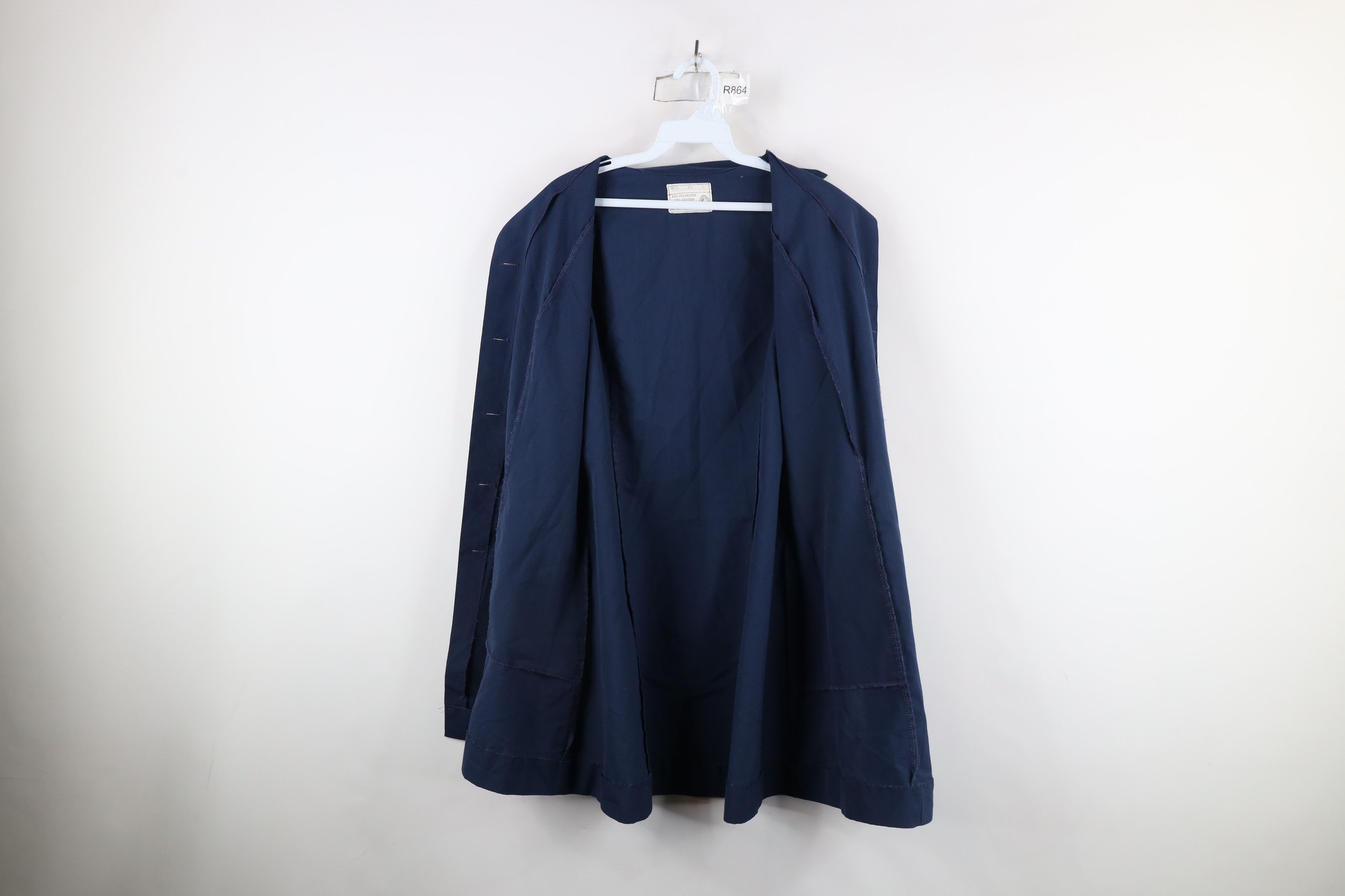 Vintage Vintage 50s 60s Uniform Long Sleeve Smock Jacket Blue USA Size M / US 6-8 / IT 42-44 - 7 Thumbnail