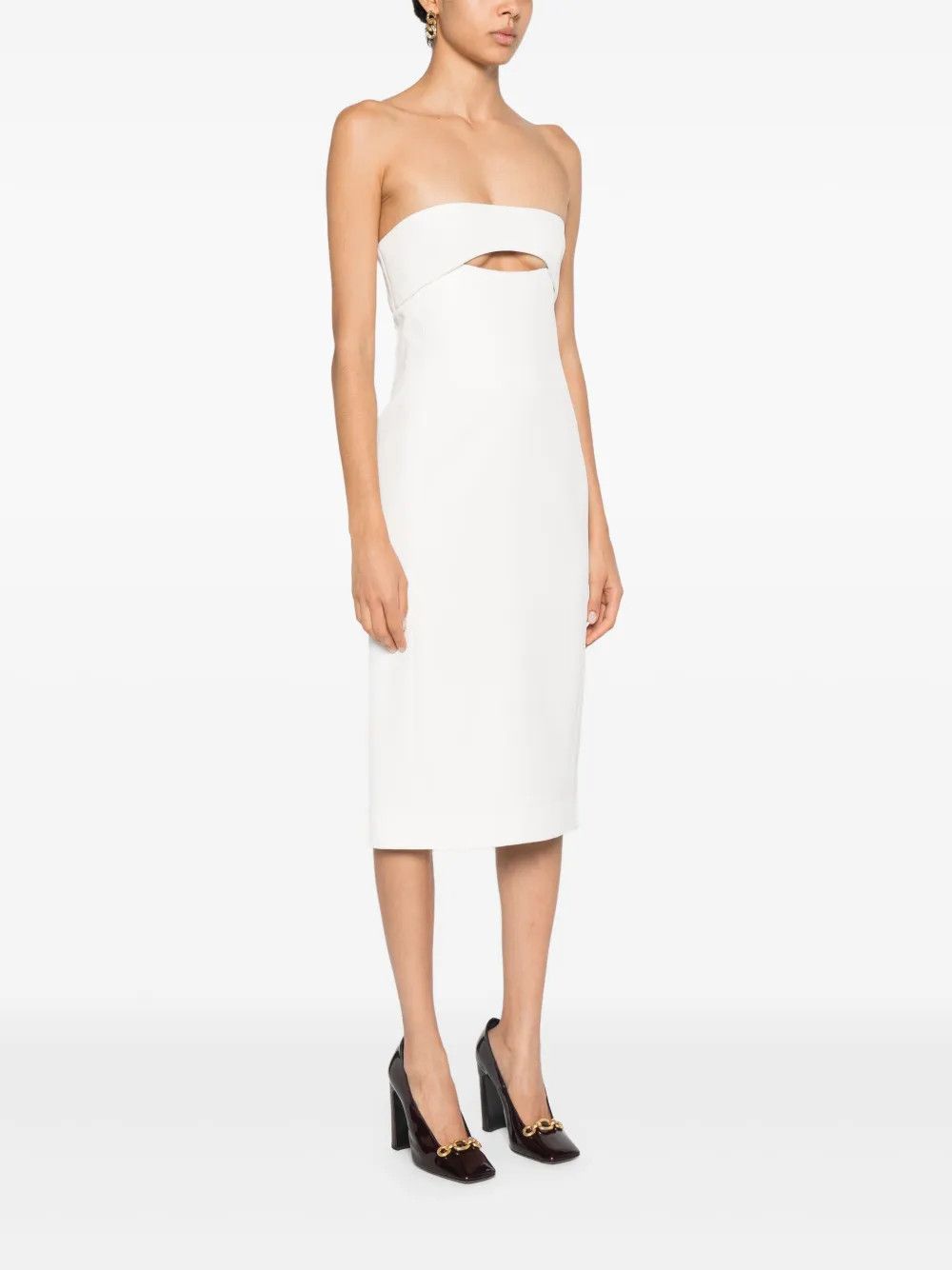 Saint Laurent Paris o1y0126 Mini Dress in White Size M / US 6-8 / IT 42-44 - 3 Thumbnail