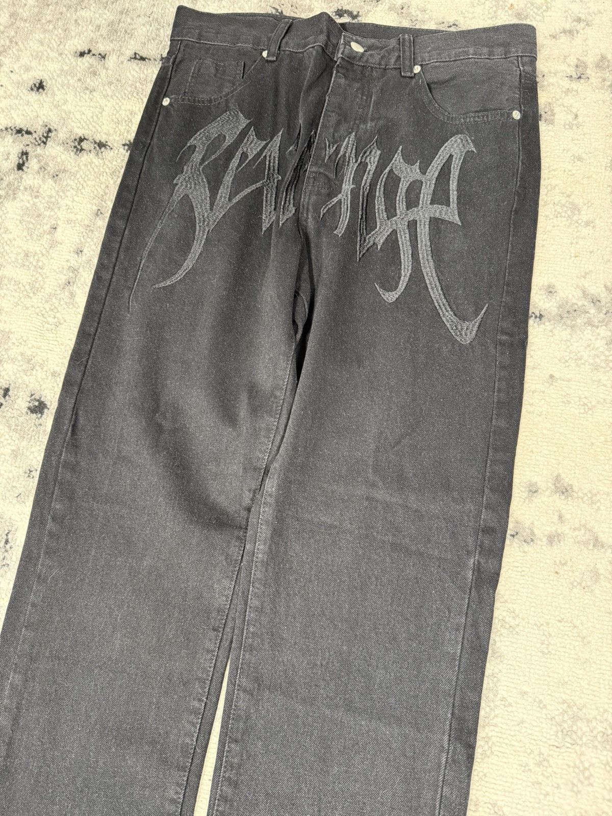 Revenge Y2K Revenge Embroidery Front Logo Denim Jeans Size US 32 / EU 48 - 3 Thumbnail