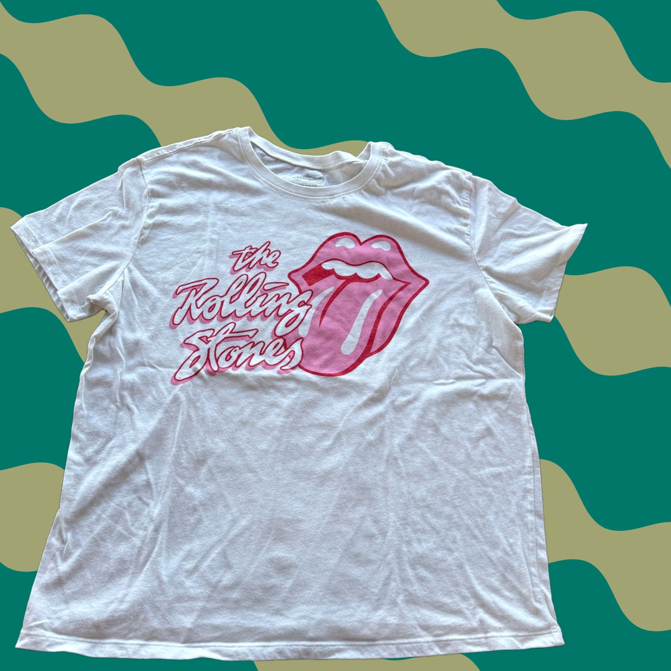Vintage VINTAGE Rolling Stones White Pink Rock Band Tour Graphic T-Shirt Womens L Size L / US 10 / IT 46 - 1 Thumbnail