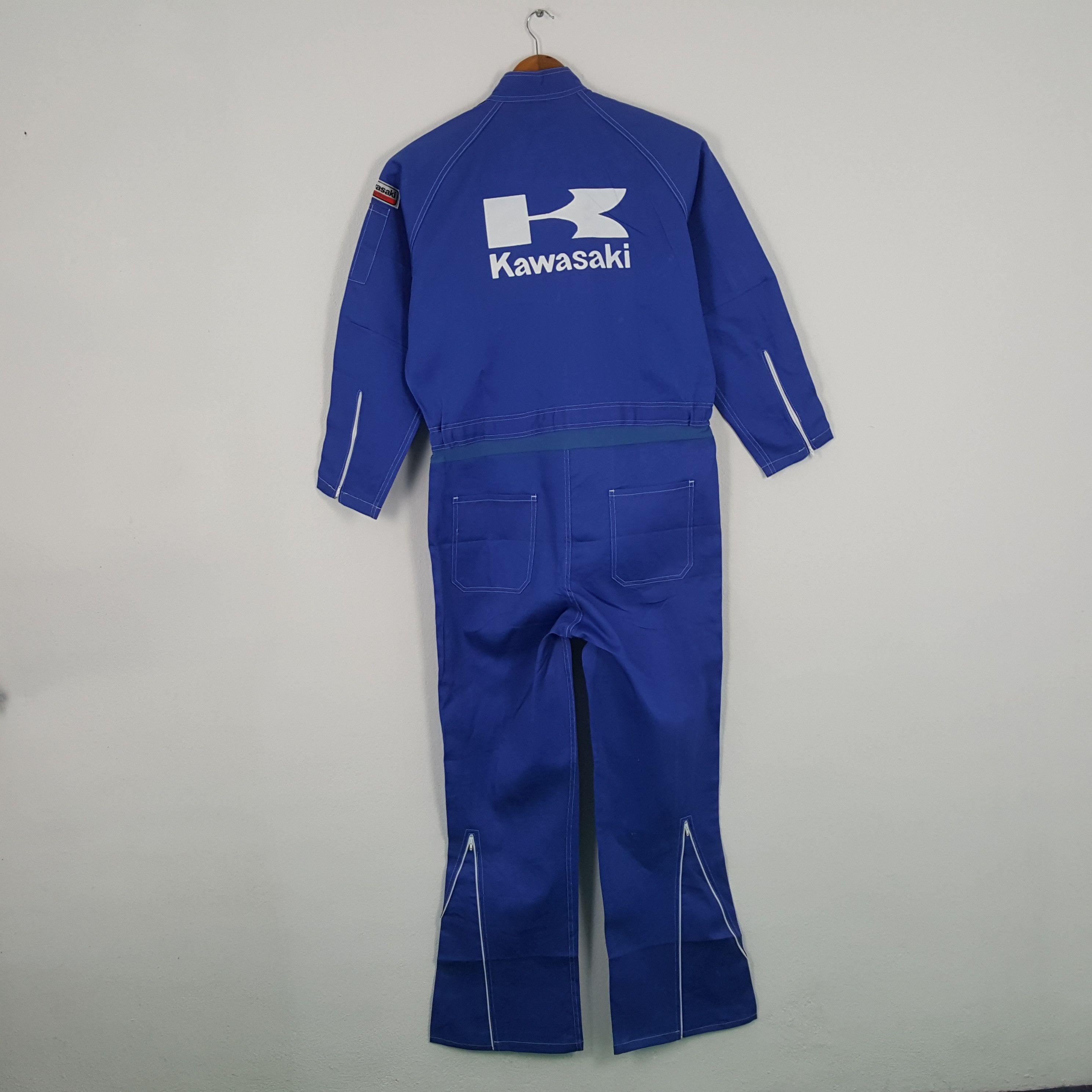 Japanese Brand × Vintage Vintage KAWASAKI Racing Japanese Team Coverall Jacket Size US L / EU 52-54 / 3 - 1 Thumbnail