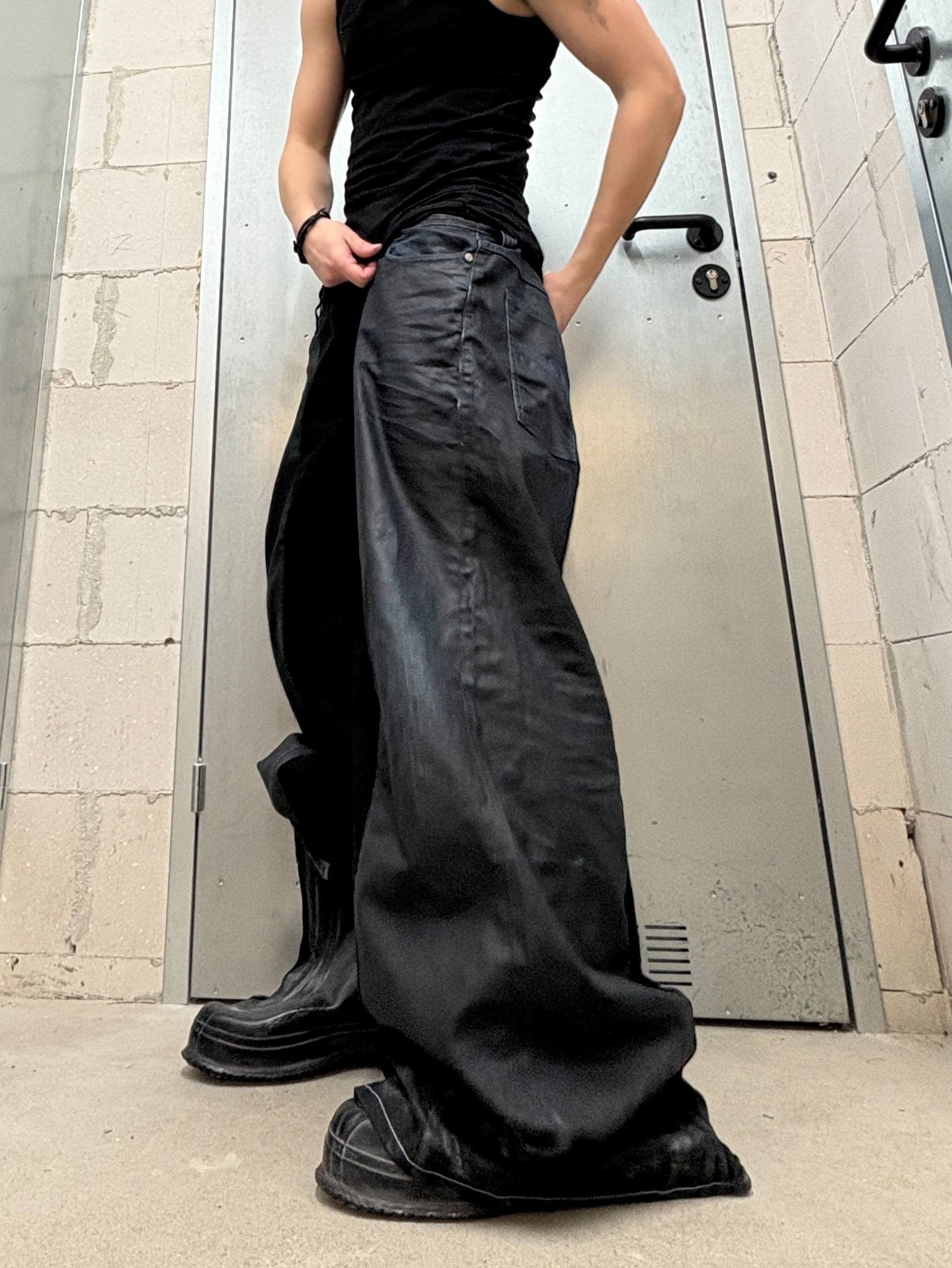 Japanese Brand Custom Black Baggy Jeans Wide Leg Size US 31 - 4 Thumbnail