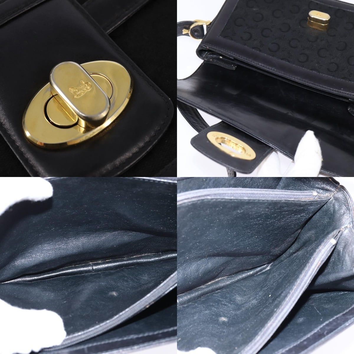 Celine CELINE C Sulky Shoulder Bag Canvas Black Gold Size ONE SIZE - 11 Thumbnail