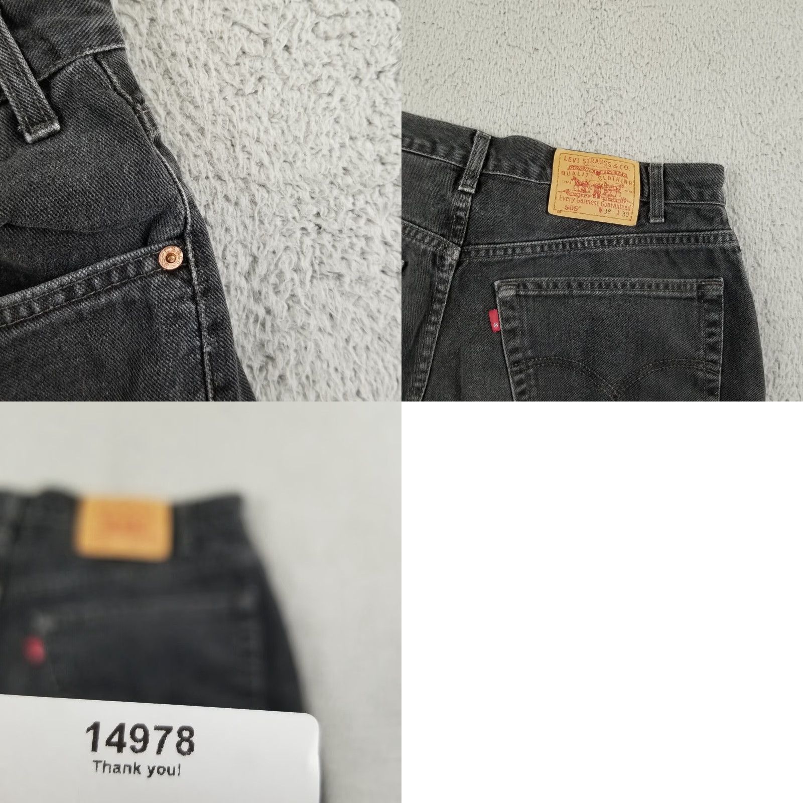 Levi's VINTAGE Levi's 505 Jeans Men 36X30 Dark Denim Black Relaxed Fit Canadian Made Size US 36 / EU 52 - 8 Thumbnail