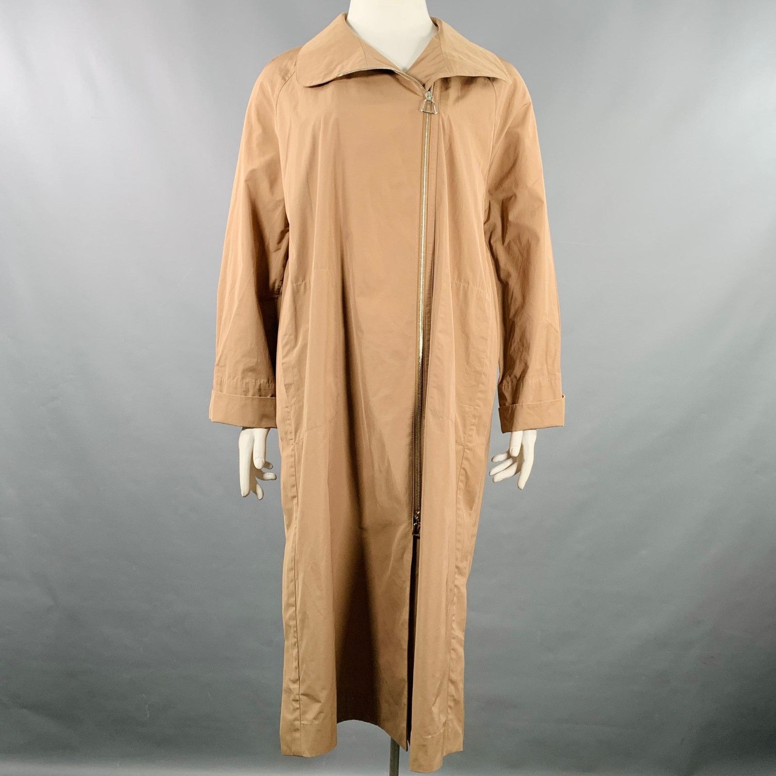 Akris AKRIS Size 10 Beige Polyester Cotton Double Zipper Coat Size L / US 10 / IT 46 - 1 Thumbnail