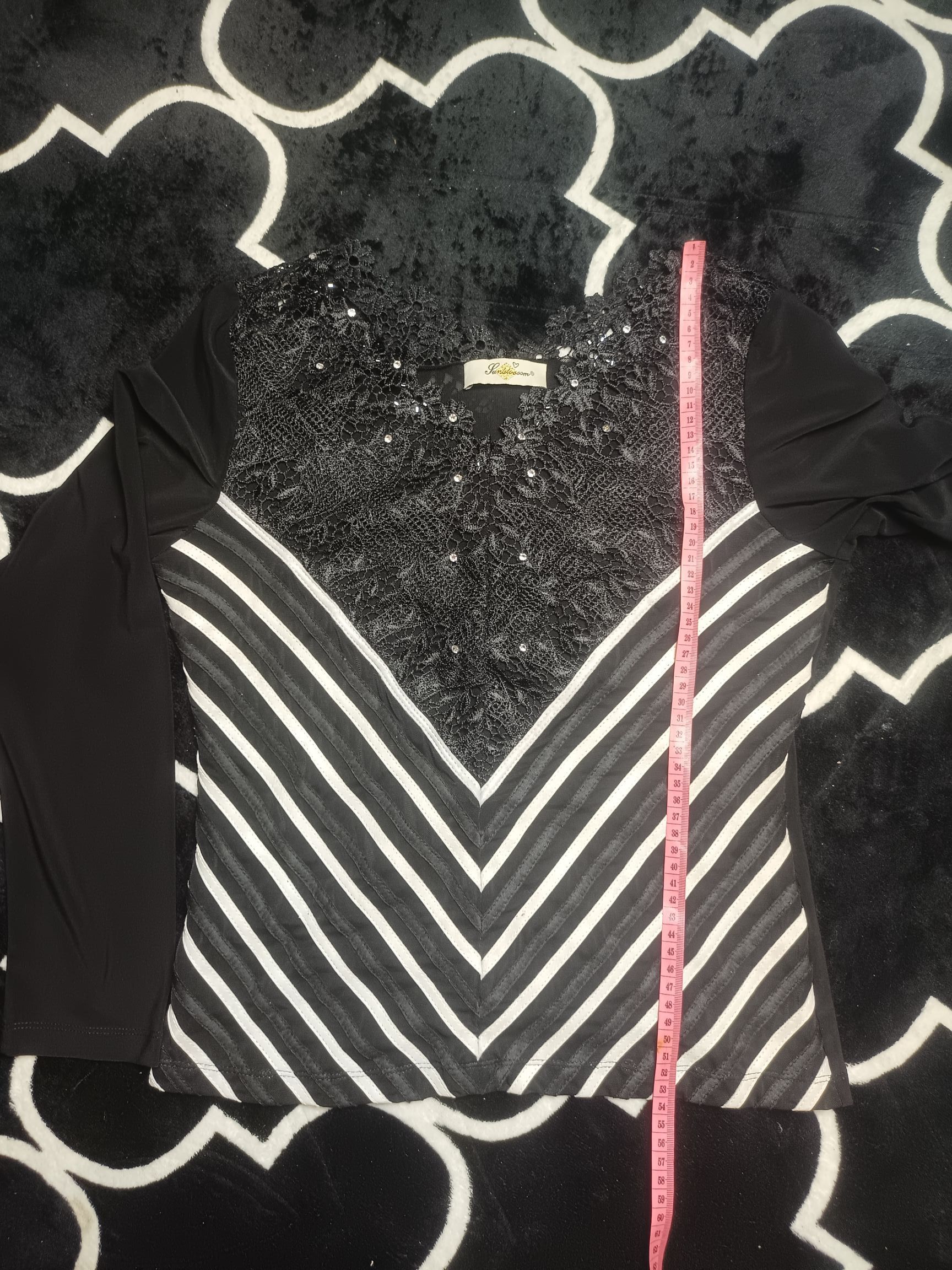 Designer × Japanese Brand SunBlossom Women's Lacy Striped Longsleeve Size M / US 6-8 / IT 42-44 - 7 Thumbnail
