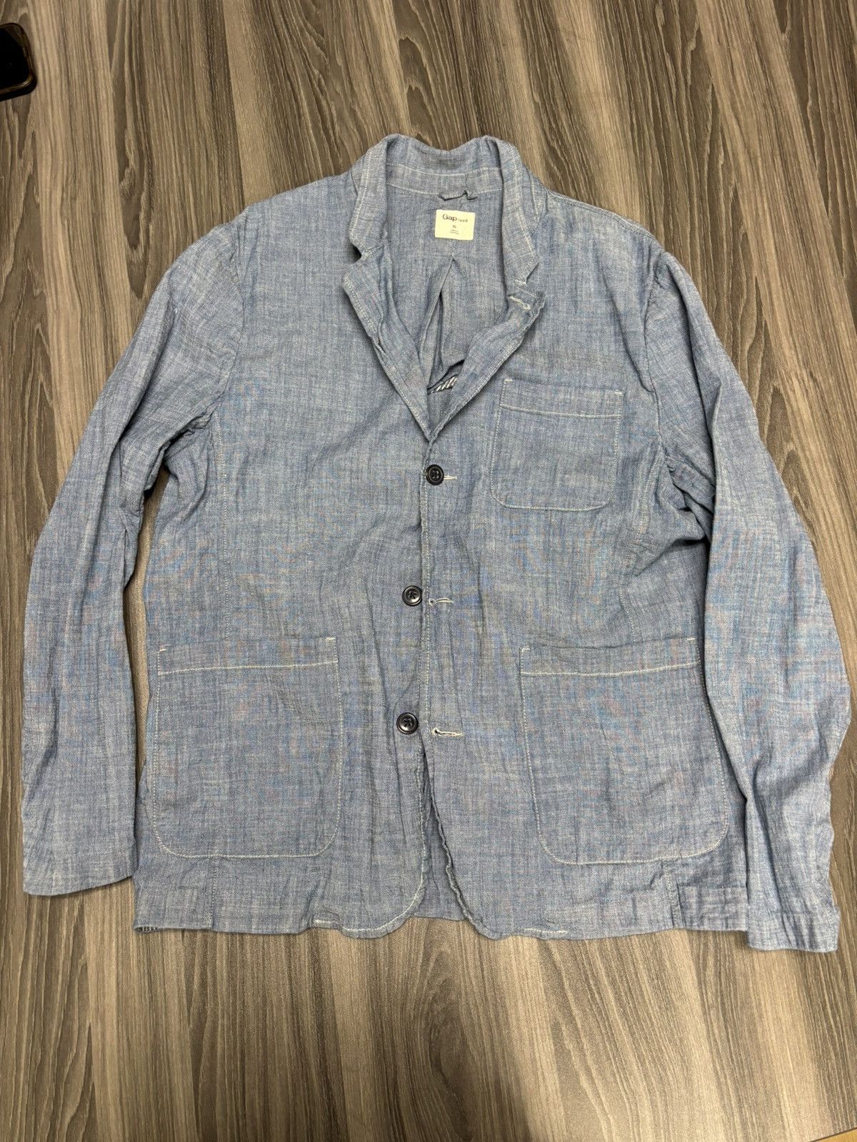Gap Gap 1969 Blue Cotton Blazer Size XL Size US XL / EU 56 / 4 - 1 Thumbnail