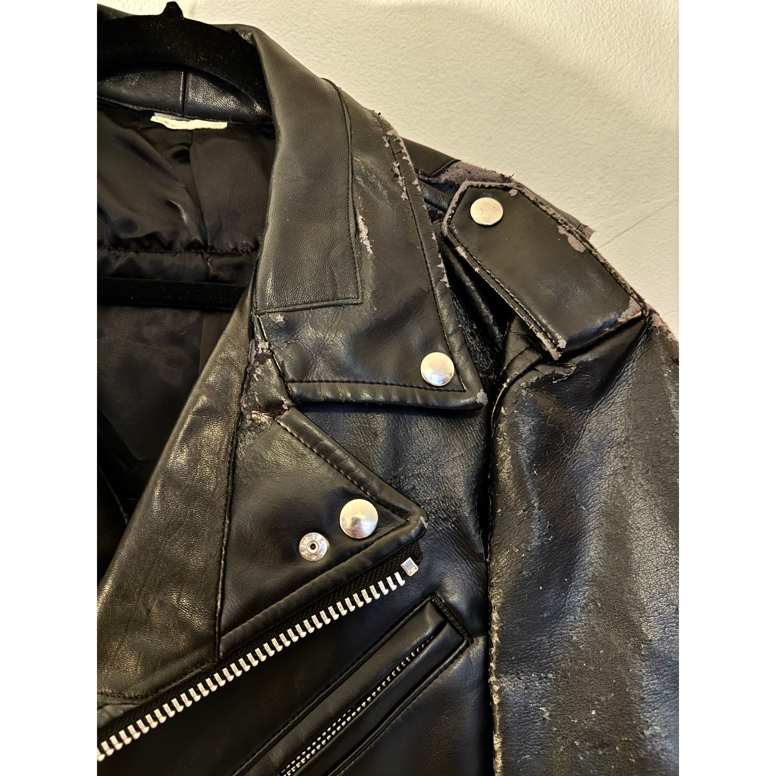 Comme des Garcons CDG Homme Plus AW15 Wolf Decal Faux Leather Biker Jacket Size US L / EU 52-54 / 3 - 6 Thumbnail