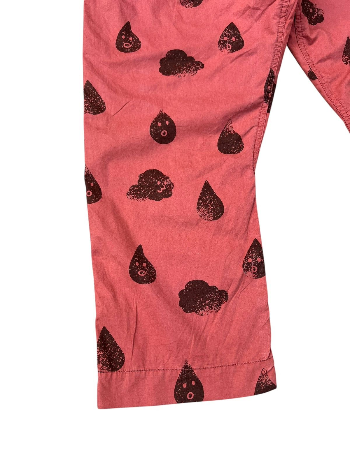 Ne-Net Ne-net Raindrops Clouds Printed Buckle Back Cropped Pant Size US 29 - 16 Thumbnail