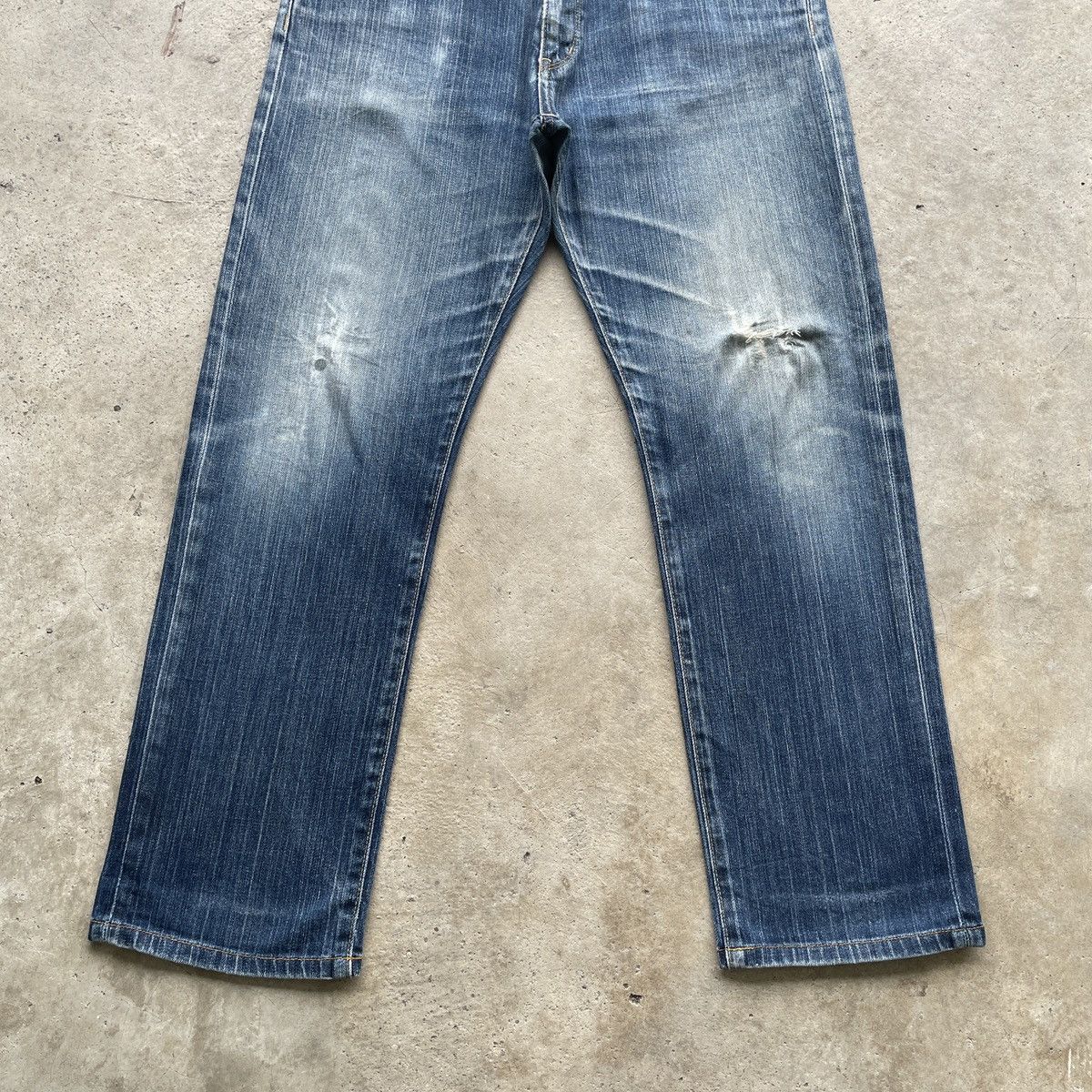 Japanese Brand W34 Vintage Japanese Faded Denim Distressed Jeans Pants Size US 34 / EU 50 - 4 Thumbnail