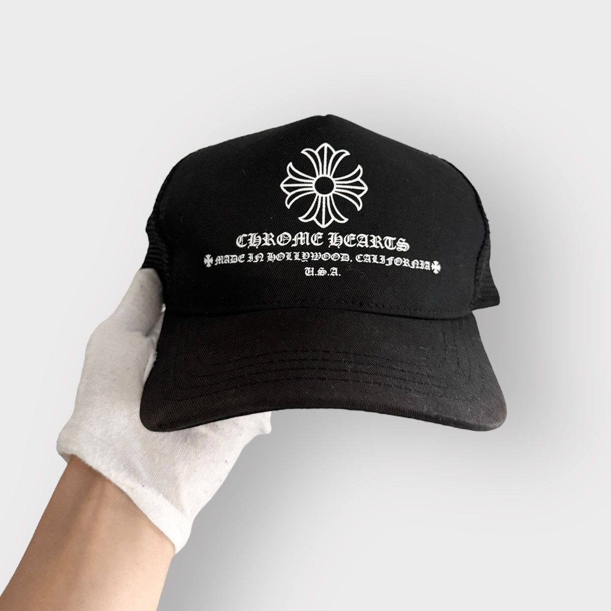 Chrome Hearts NEW “CH” Hollywood USA Trucker Hat Black LOS