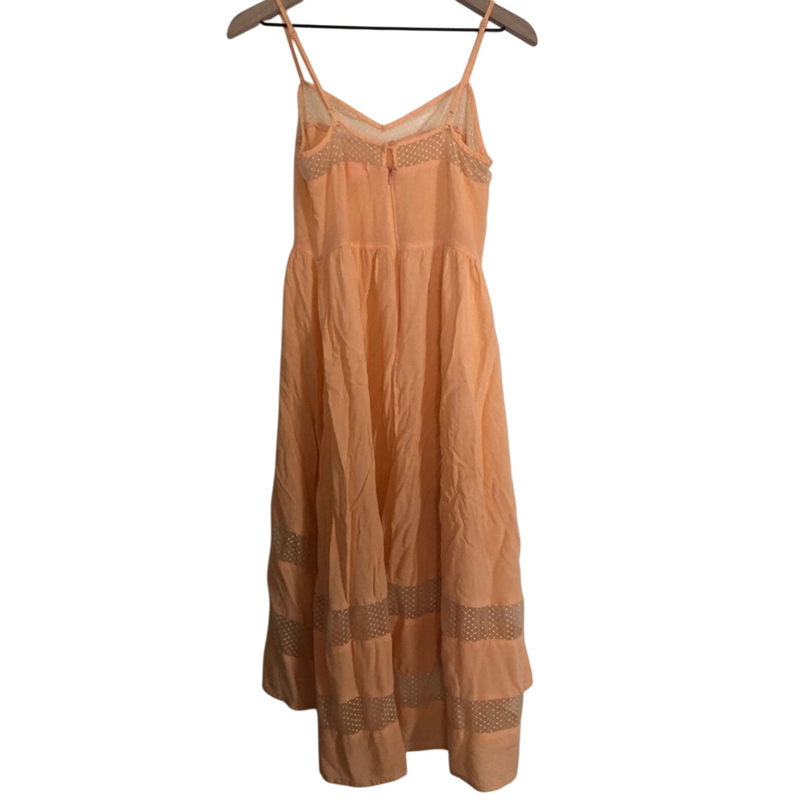 Other Vintage Nameless Peach Lightweight Delicate Lace Midi Dress Size S / US 4 / IT 40 - 9 Thumbnail
