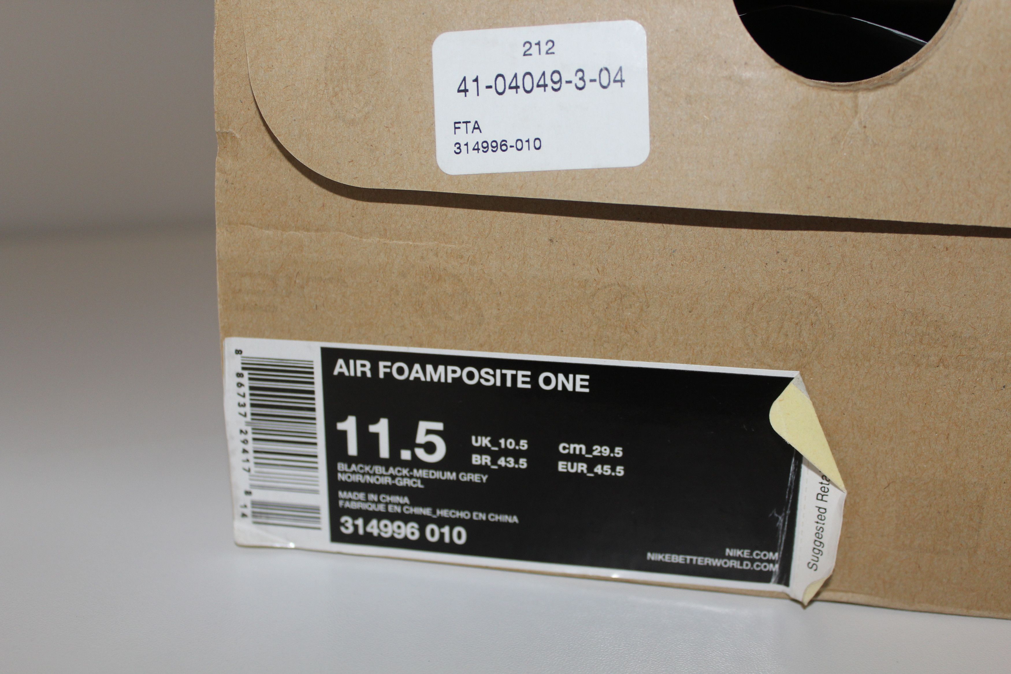 Nike 2012 Nike Air Foamposite One Stealth Size 11.5 DS 314996-10 Size US 11.5 / EU 44-45 - 8 Thumbnail