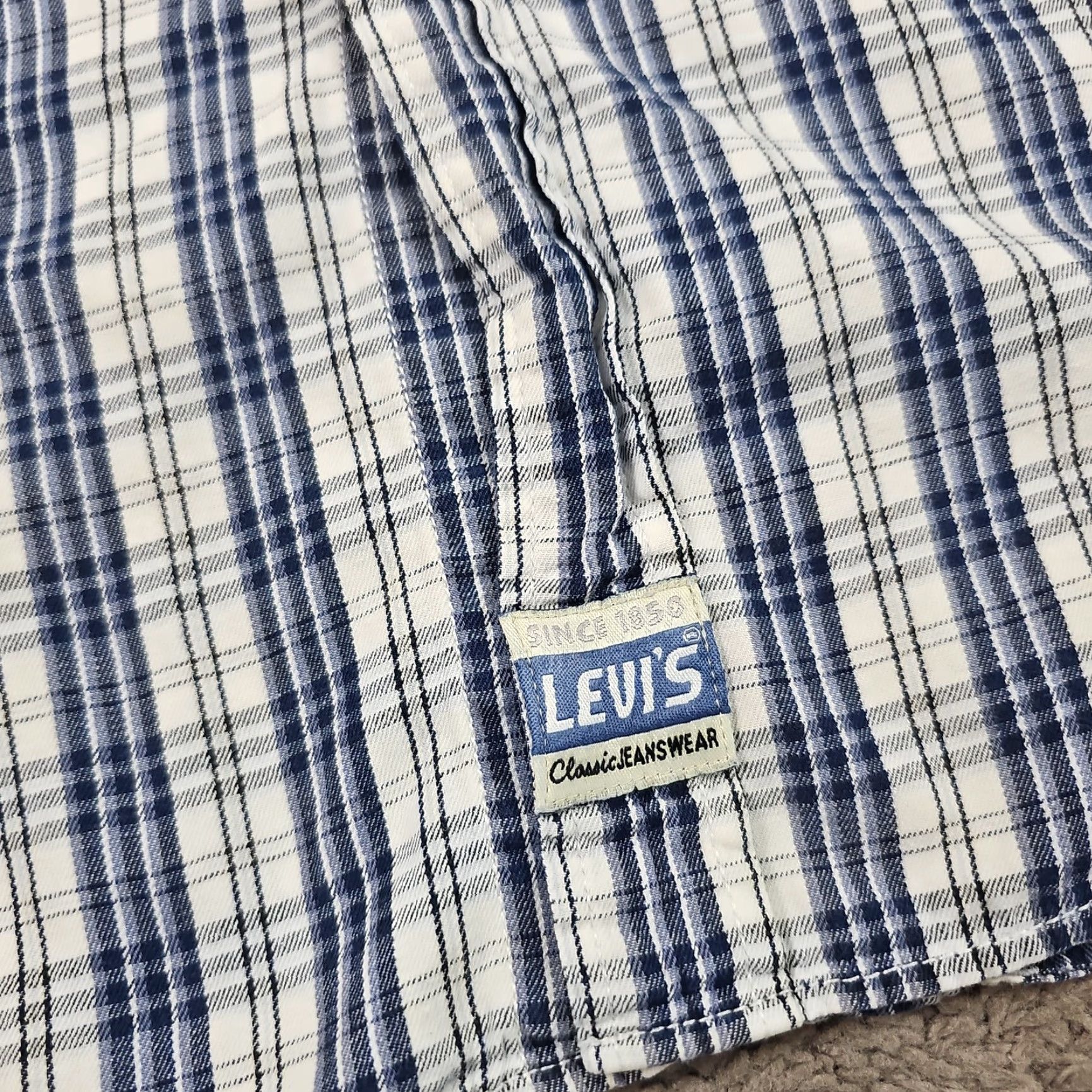 Levi's VINTAGE Levi's Button-Up Shirt Mens XL Blue Plaid Long Sleeve Casual Pockets 90s Size US XL / EU 56 / 4 - 5 Thumbnail