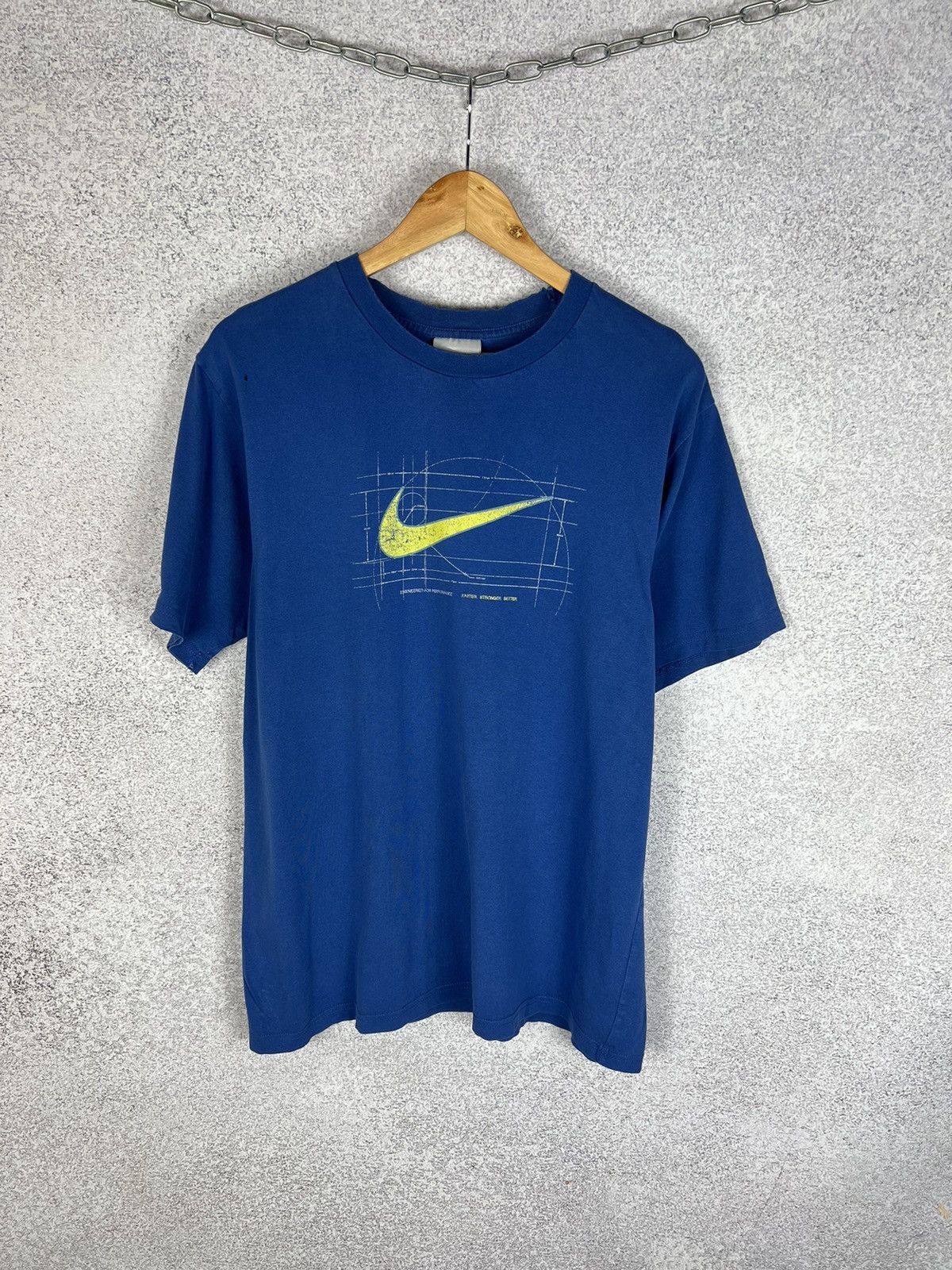 Nike Vintage Nike Big Logo Swoosh Trashed Tee Size US L / EU 52-54 / 3 - 1 Thumbnail