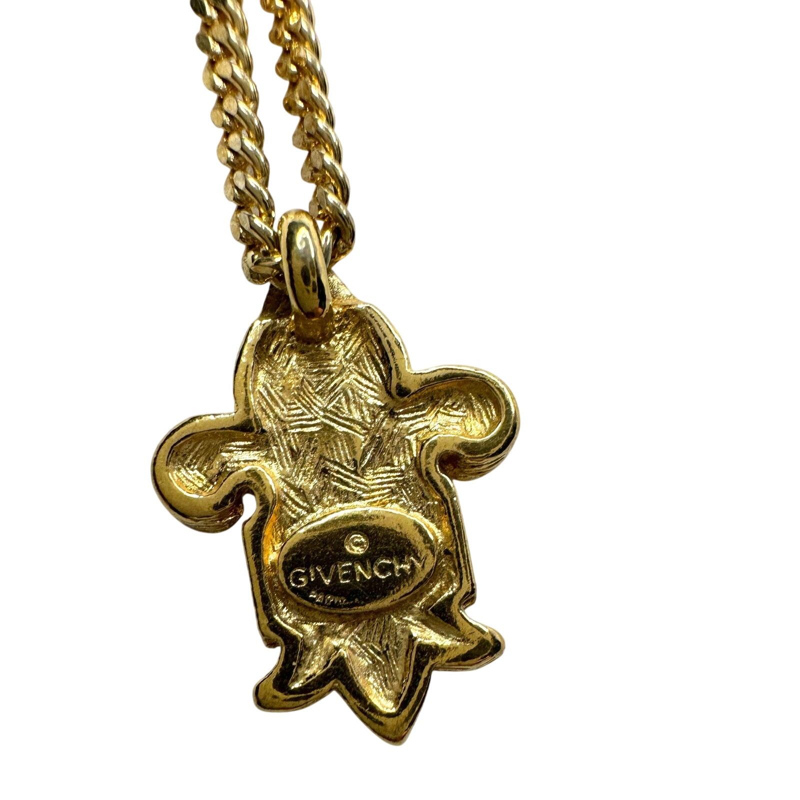 Givenchy Vintage Givenchy Gold Plated Fleur-De-Lis Pendant Necklace Size ONE SIZE - 3 Thumbnail