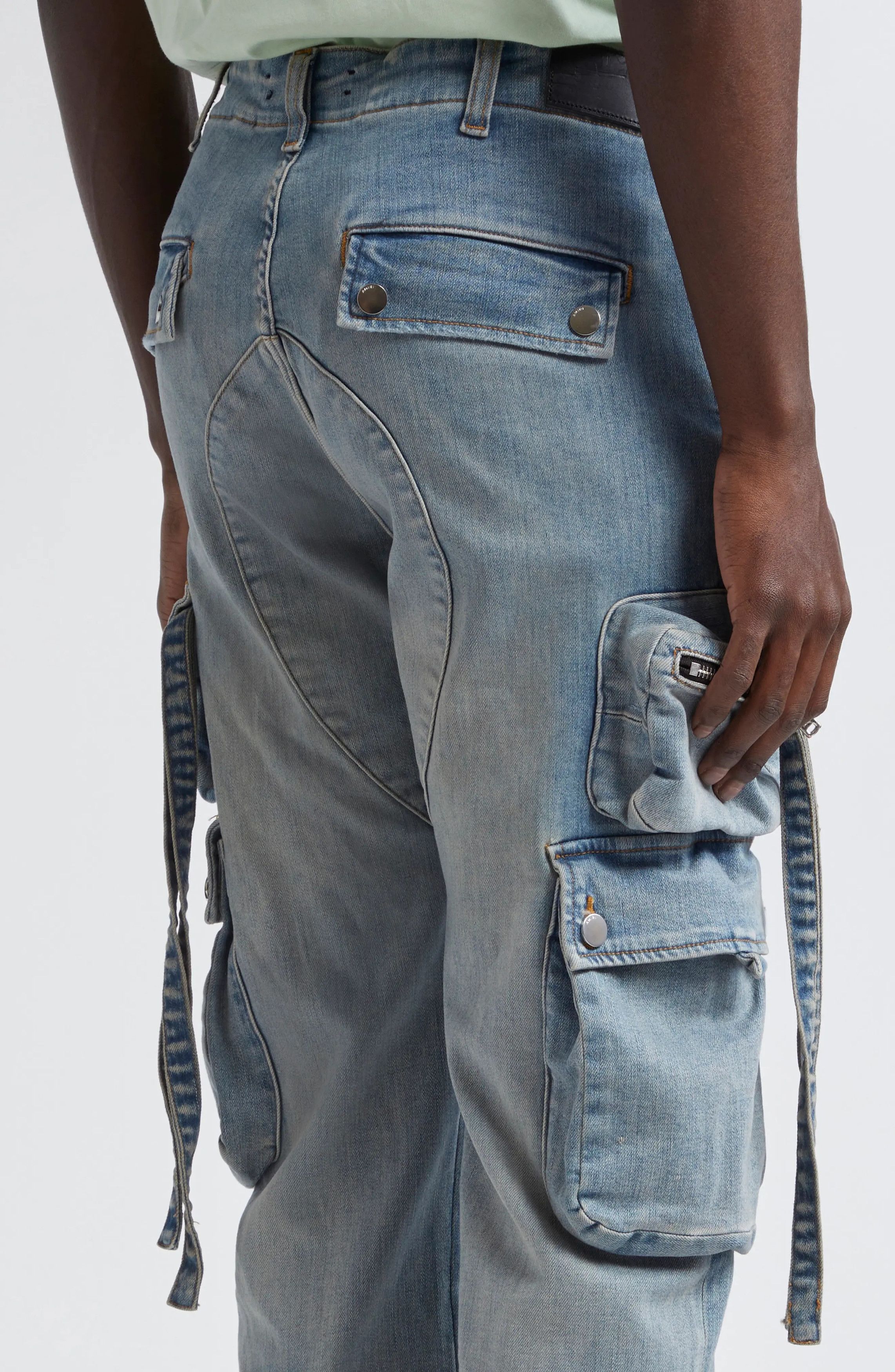 Amiri o1s1wg110425 Tactical Distressed Cargo Jeans in Blue Size US 36 / EU 52 - 6 Thumbnail