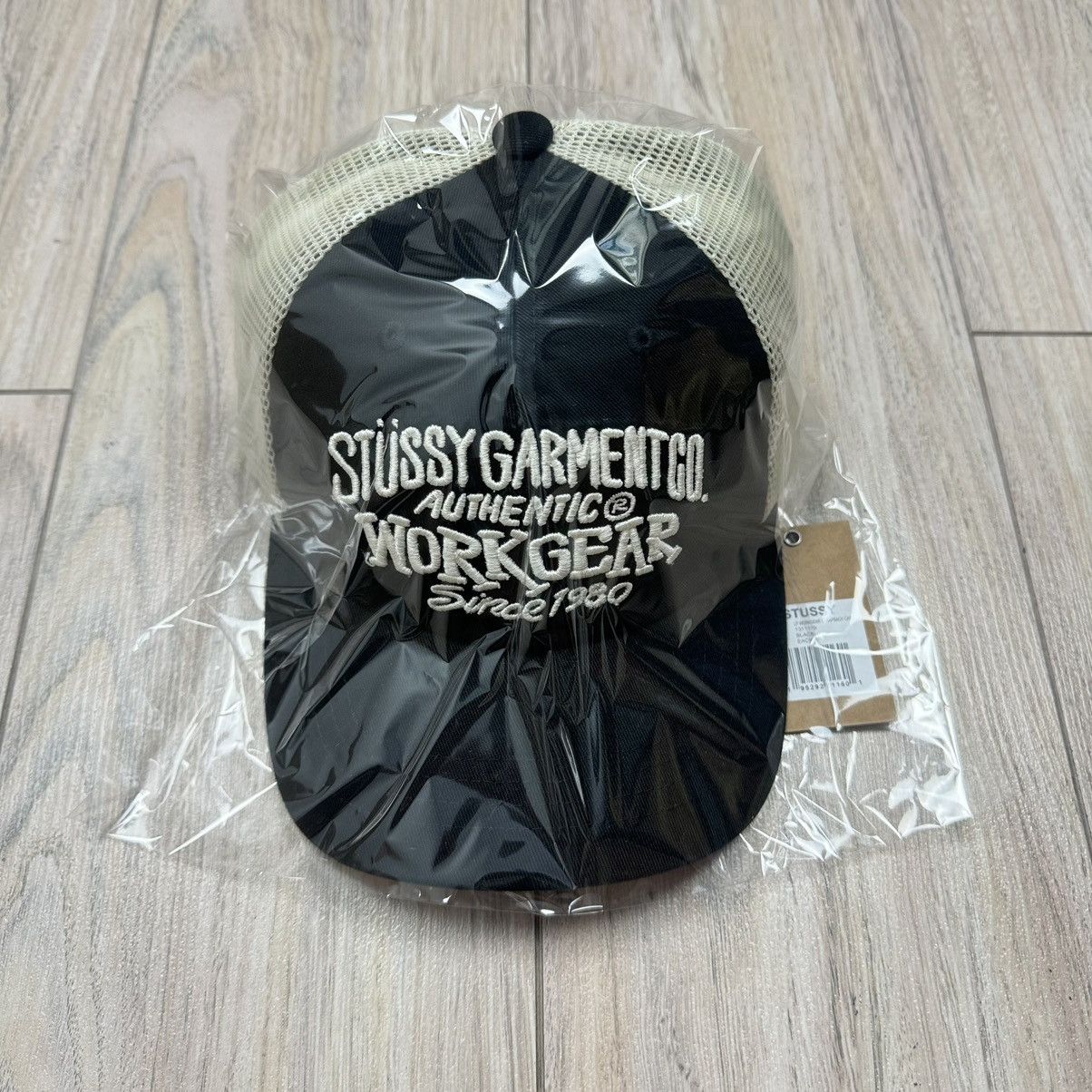 Stussy Stussy Low Pro Workgear Strapback Black Trucker Mesh Hat Size ONE SIZE - 4 Thumbnail