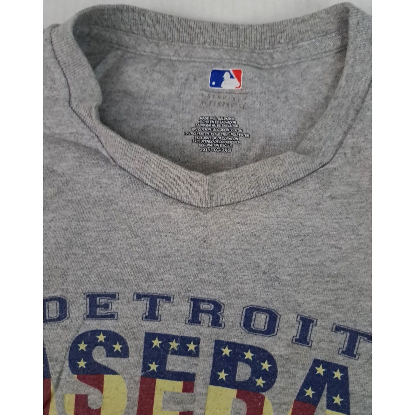 MLB VINTAGE Detroit Tigers MLB 3XL T-Shirt Gray Cotton Crew Neck Short Sleeve Verlander Patriotic Baseball Shirt Boys Mens Womens Unisex Adults Size US XXL / EU 58 / 5 - 6 Thumbnail