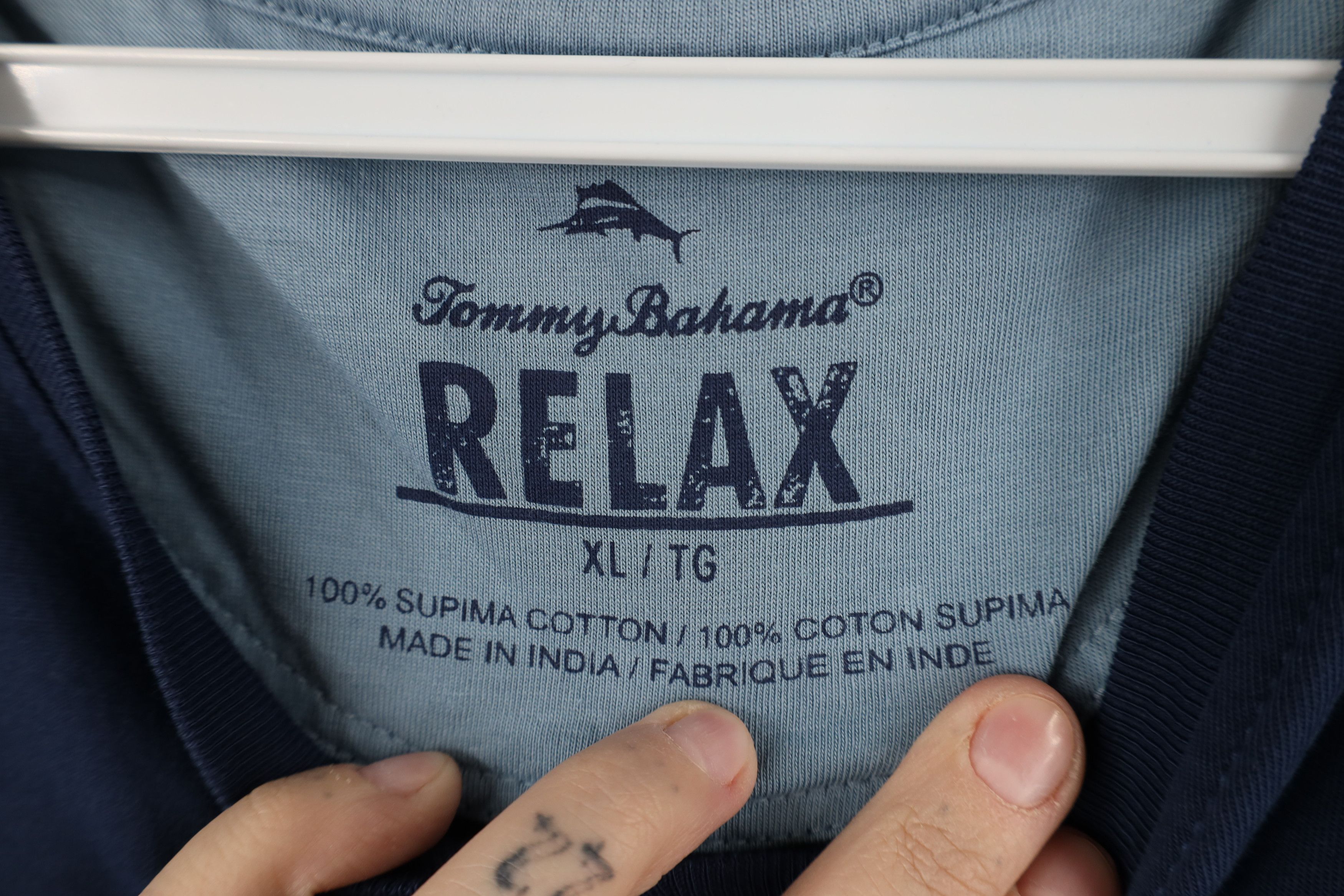 Tommy Bahama Tommy Bahama Relax Touch Supima Cotton V-Neck T-Shirt Blue Size US XL / EU 56 / 4 - 7 Thumbnail