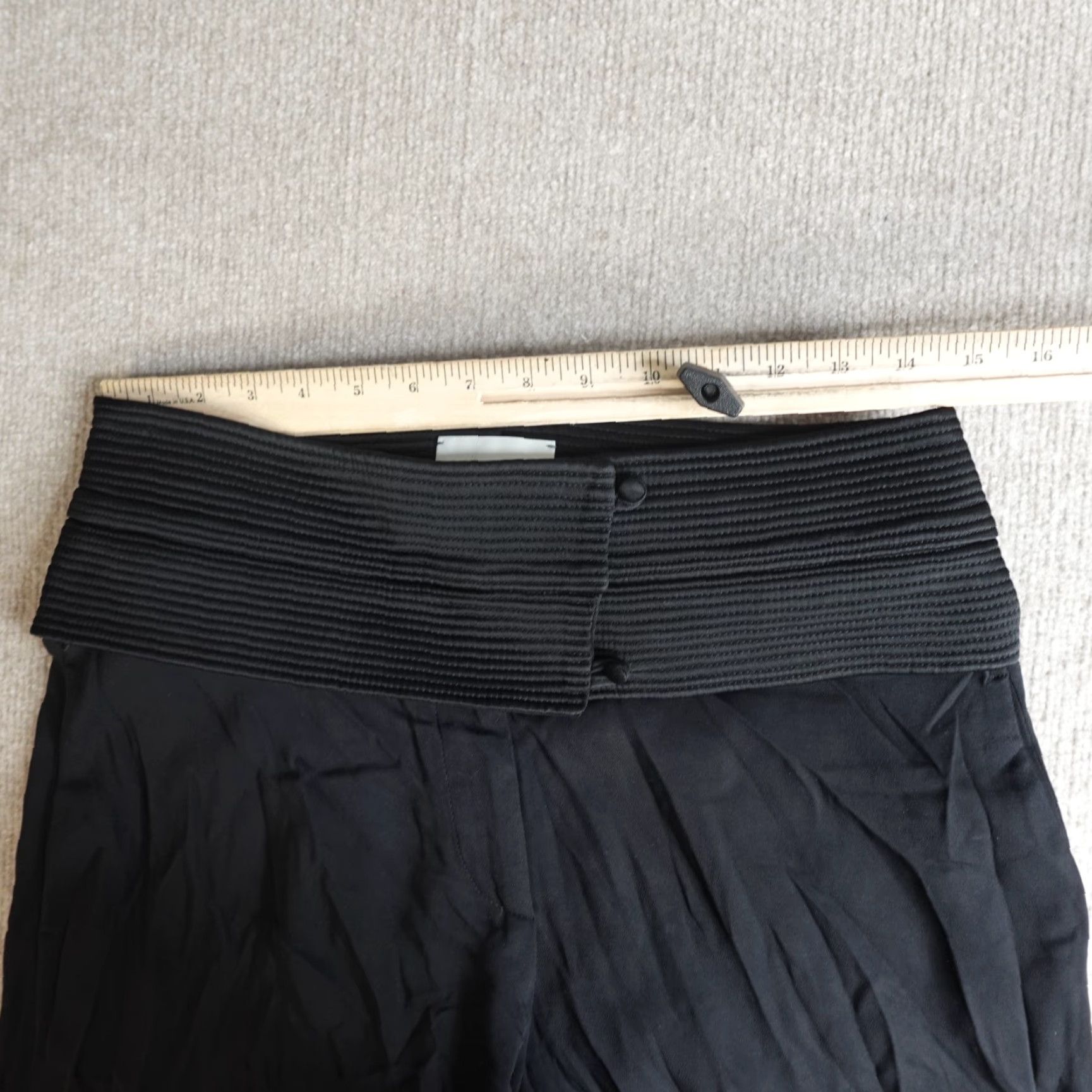 Vintage Arje Womens Pants Large Black Wide-Leg Cumberband Made in Italy Size 36" / US 14 / IT 50 - 7 Thumbnail