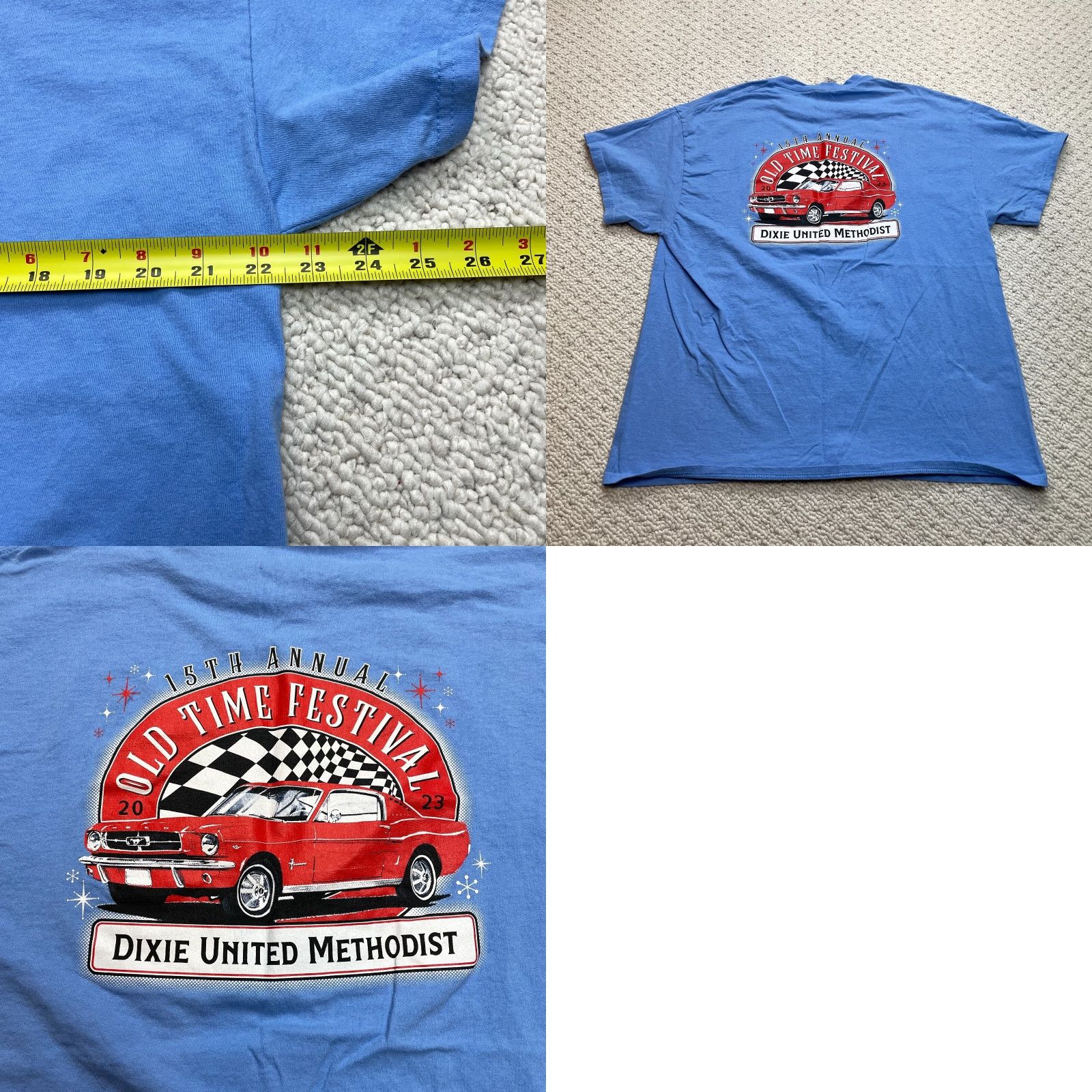 Gildan Gildan Ultra Cotton Shirt Adult XL Light Blue Dixie United Methodist Graphic Tee T-Shirt Crew Neck Short Sleeve Mens Size US XL / EU 56 / 4 - 8 Thumbnail