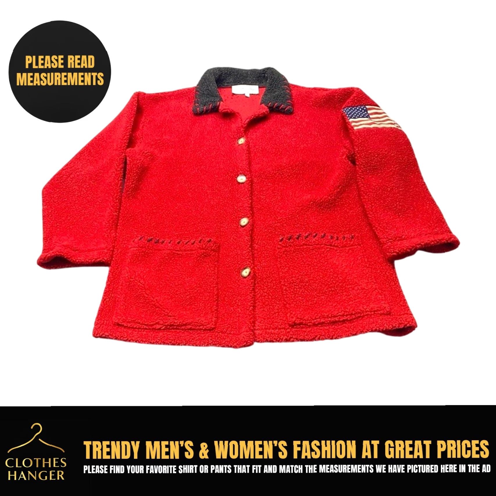 Vintage VTG Tasha Polizzi Fleece Jacket Womens Medium Flag T.P. Saddle Blanket USA MADE Size M / US 6-8 / IT 42-44 - 2 Thumbnail