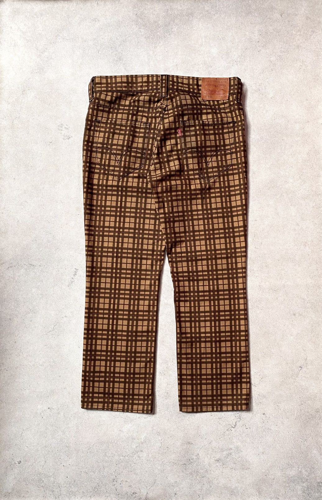 Levi's Vintage Levis Plaid Checkered Brown Jeans Size US 34 / EU 50 - 1 Thumbnail