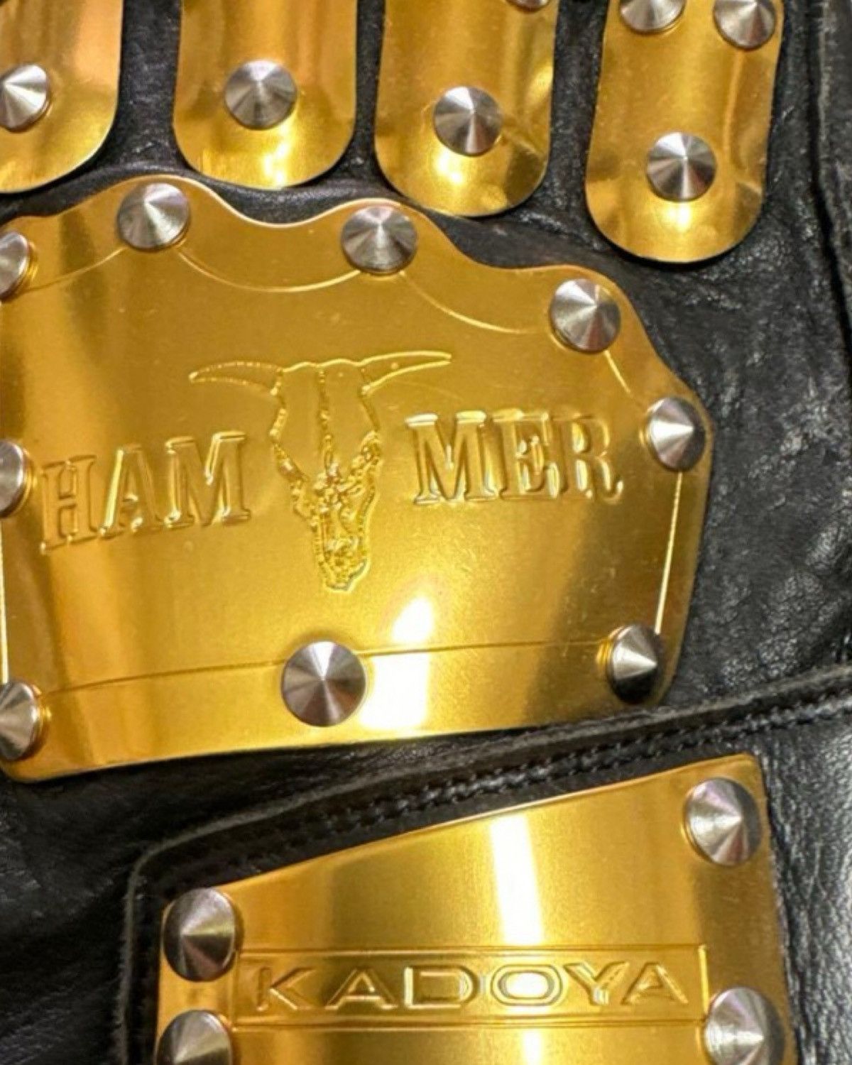 Kadoya Kadoya Gold Plated Hammer Biker Gloves Size ONE SIZE - 6 Thumbnail