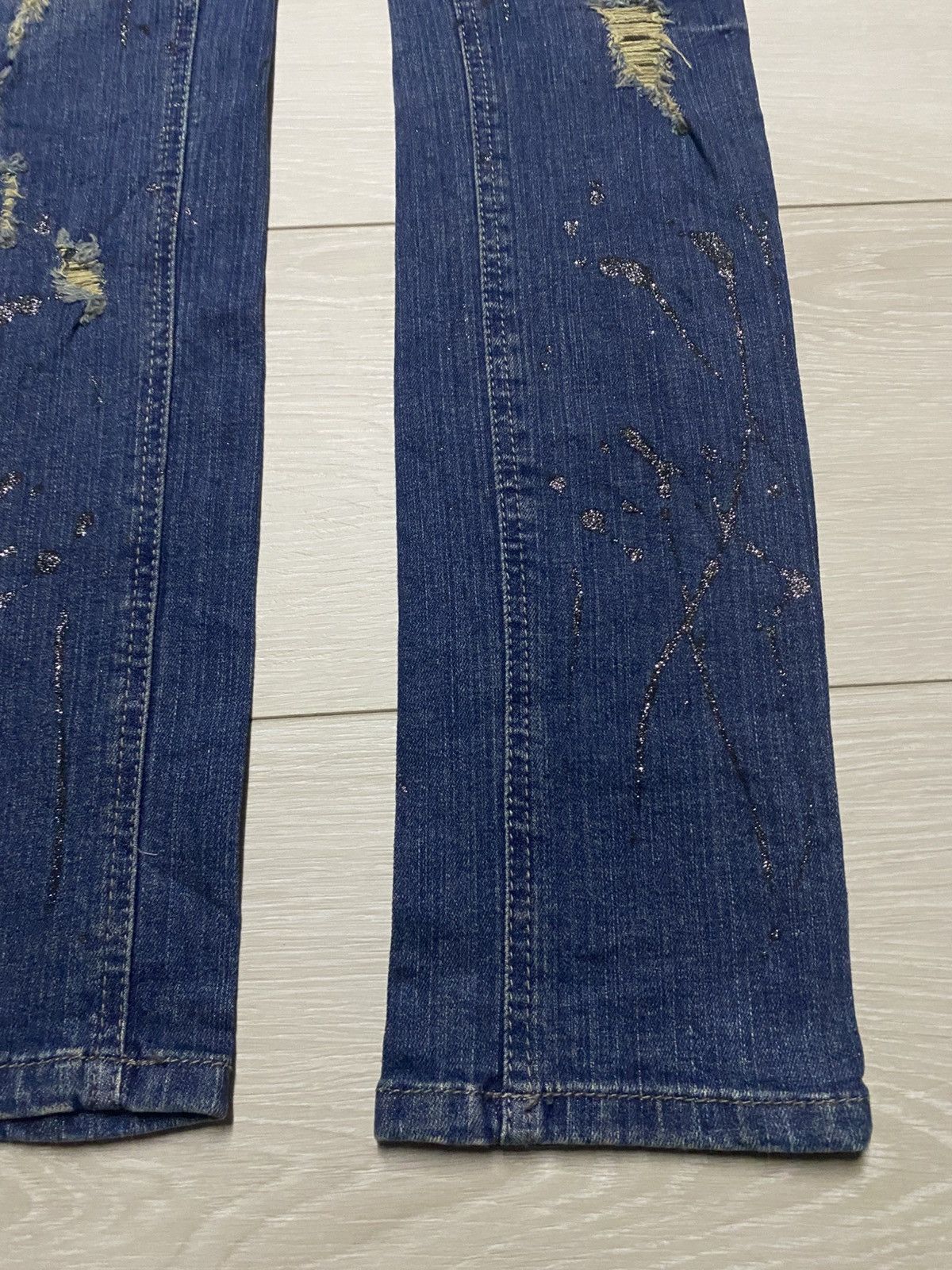 Japanese Brand Japanese Back & Forth Splatter Distressed Skinny Jeans Size US 28 / EU 44 - 10 Thumbnail