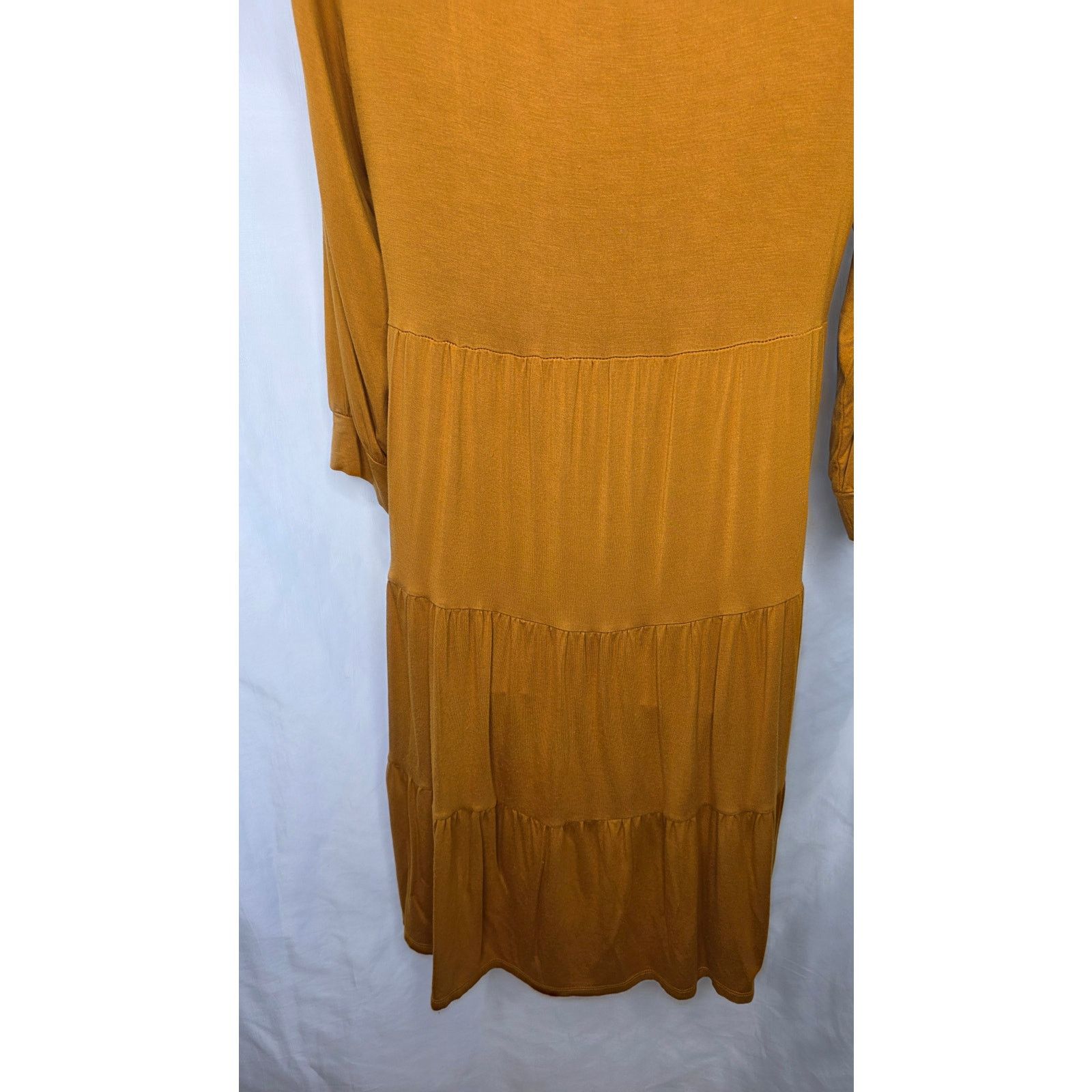 Other Women's Mustard Embroidered Boho Dress Floral Tiered Size M / US 6-8 / IT 42-44 - 10 Thumbnail