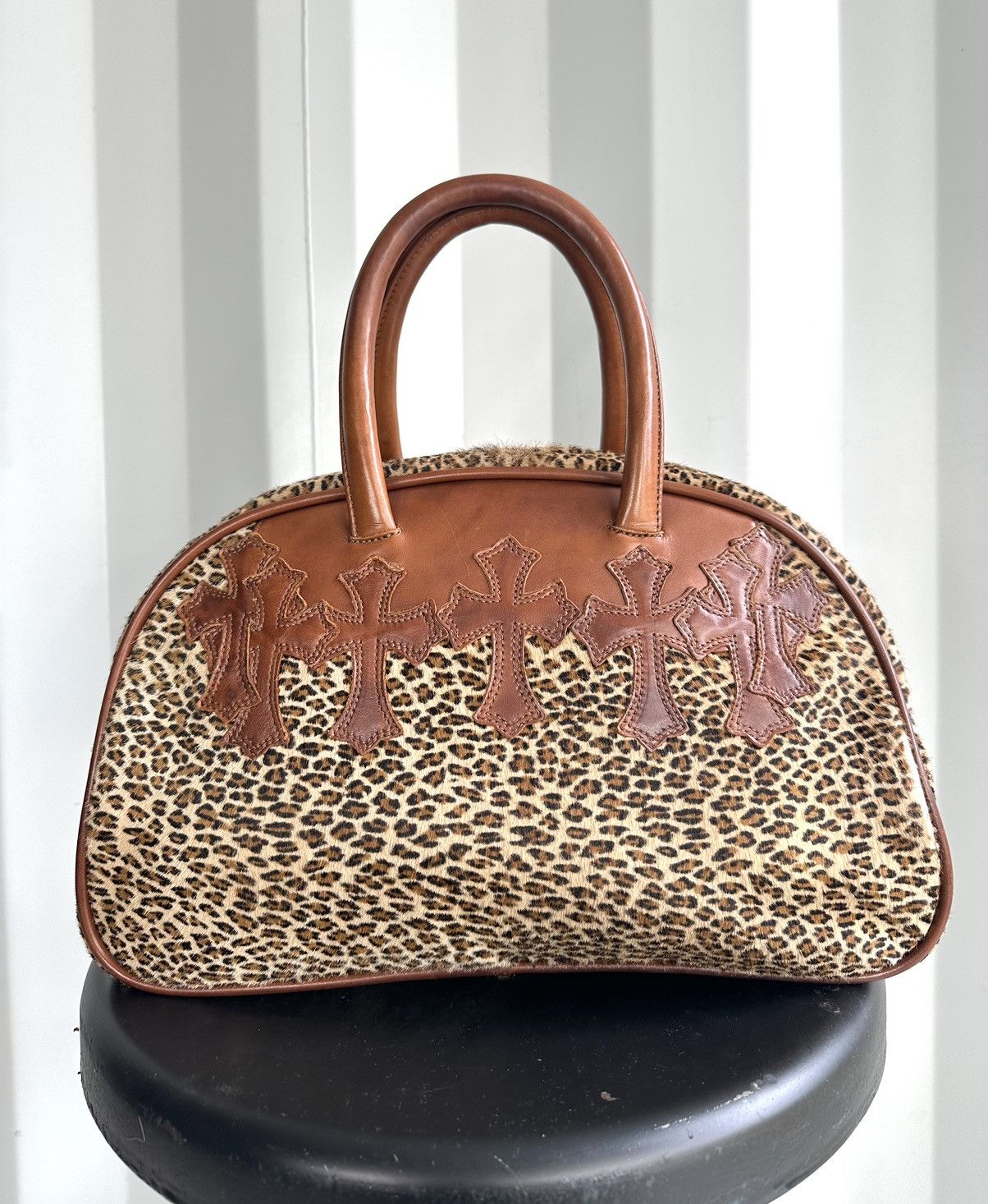 image of Chrome Hearts Leopard Cross Patch Bag, Women's