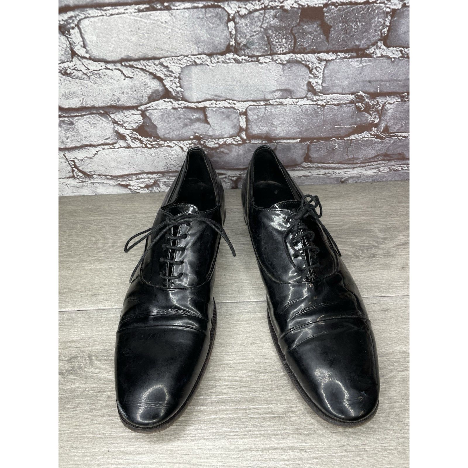 Sturhling Rolando Sturlini Black Patent Leather Derby Tuxedo Dress Sho Size US 12 / EU 45 - 19 Thumbnail