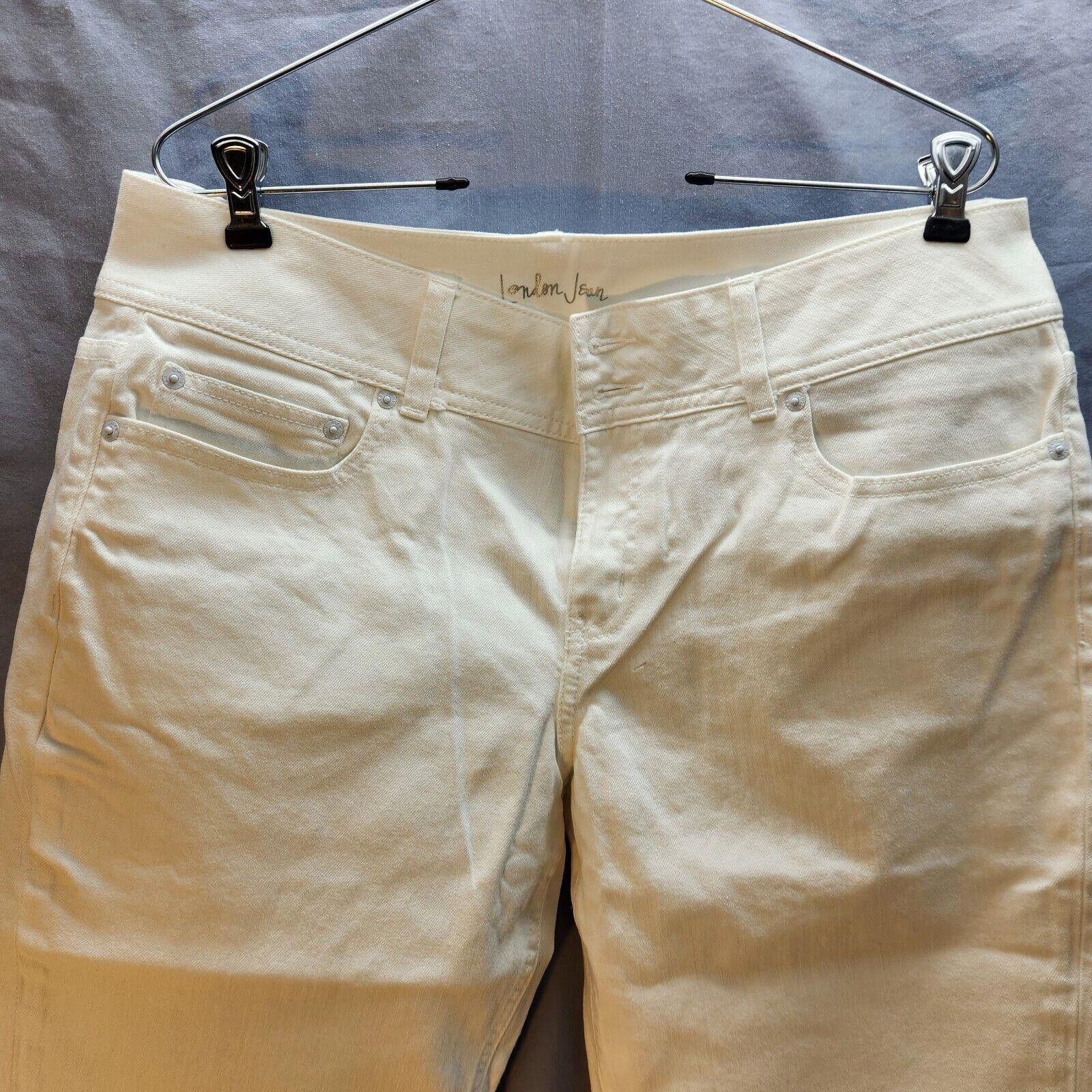 Designer New London Jean White Capri Jeans Size 14 Size 36" / US 14 / IT 50 - 2 Thumbnail
