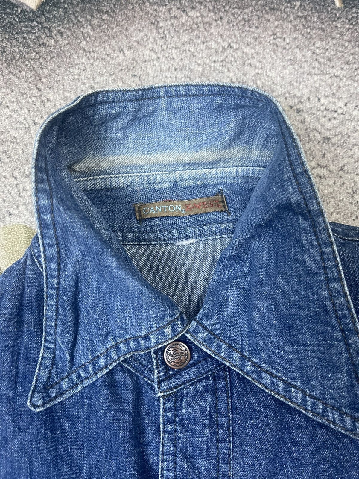 Vintage Canton X West Denim Jacket Streetwear Size US M / EU 48-50 / 2 - 6 Thumbnail