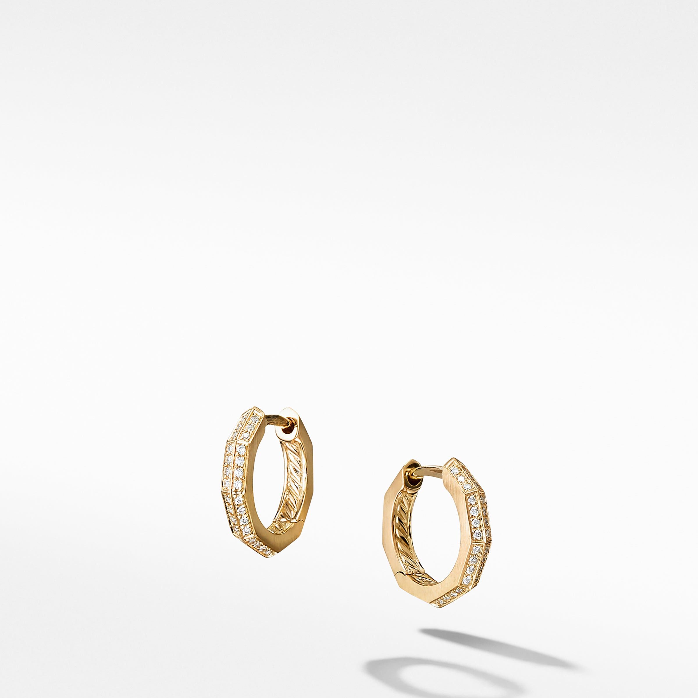 David Yurman o1w1db10325 Earrings in 18K Gold with Diamonds & 13.7mm Size ONE SIZE - 1 Thumbnail