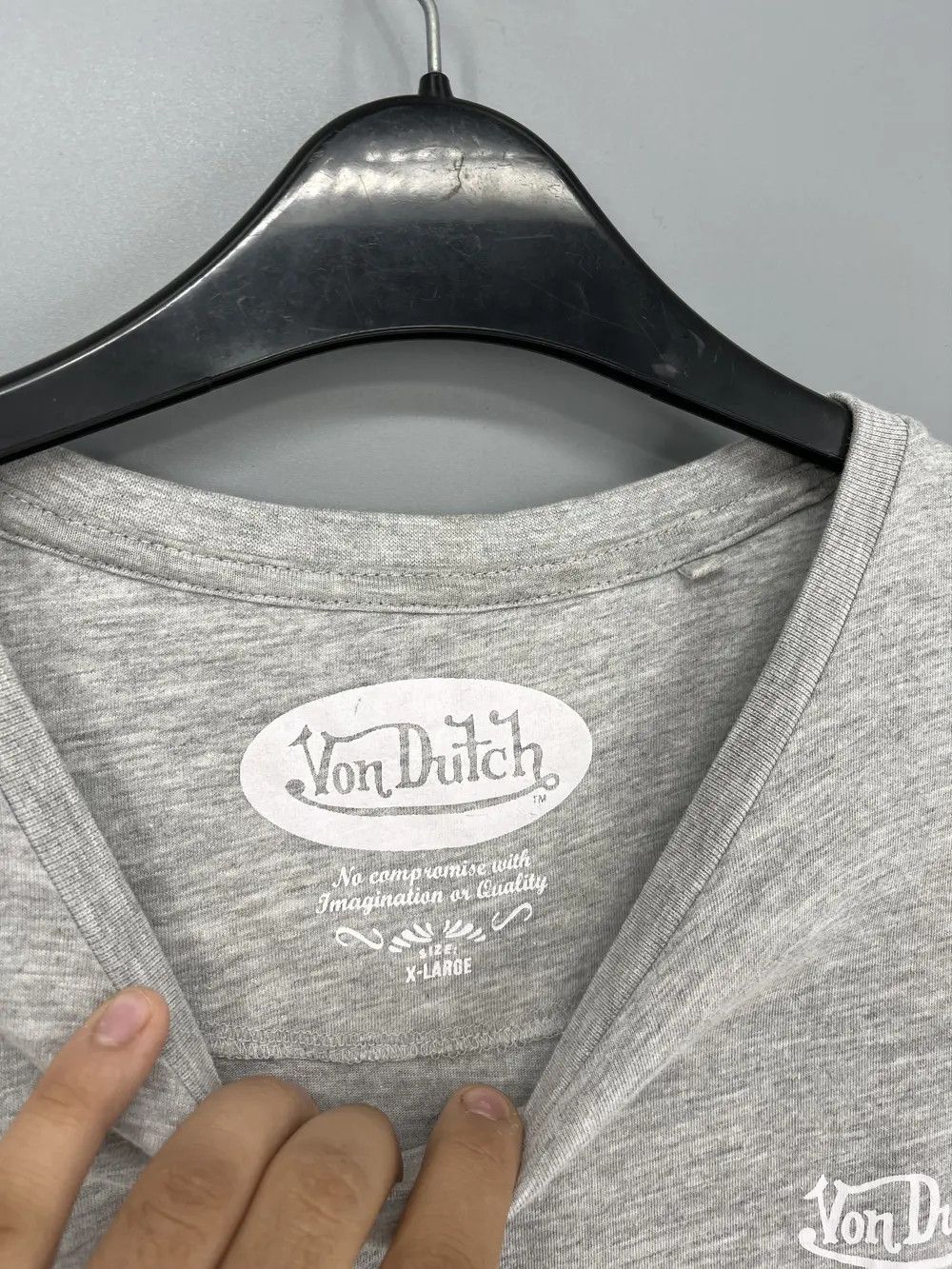 Other Vintage Von Dutch Y2K Mini Logo Grey T-Shirt Size US XL / EU 56 / 4 - 7 Thumbnail