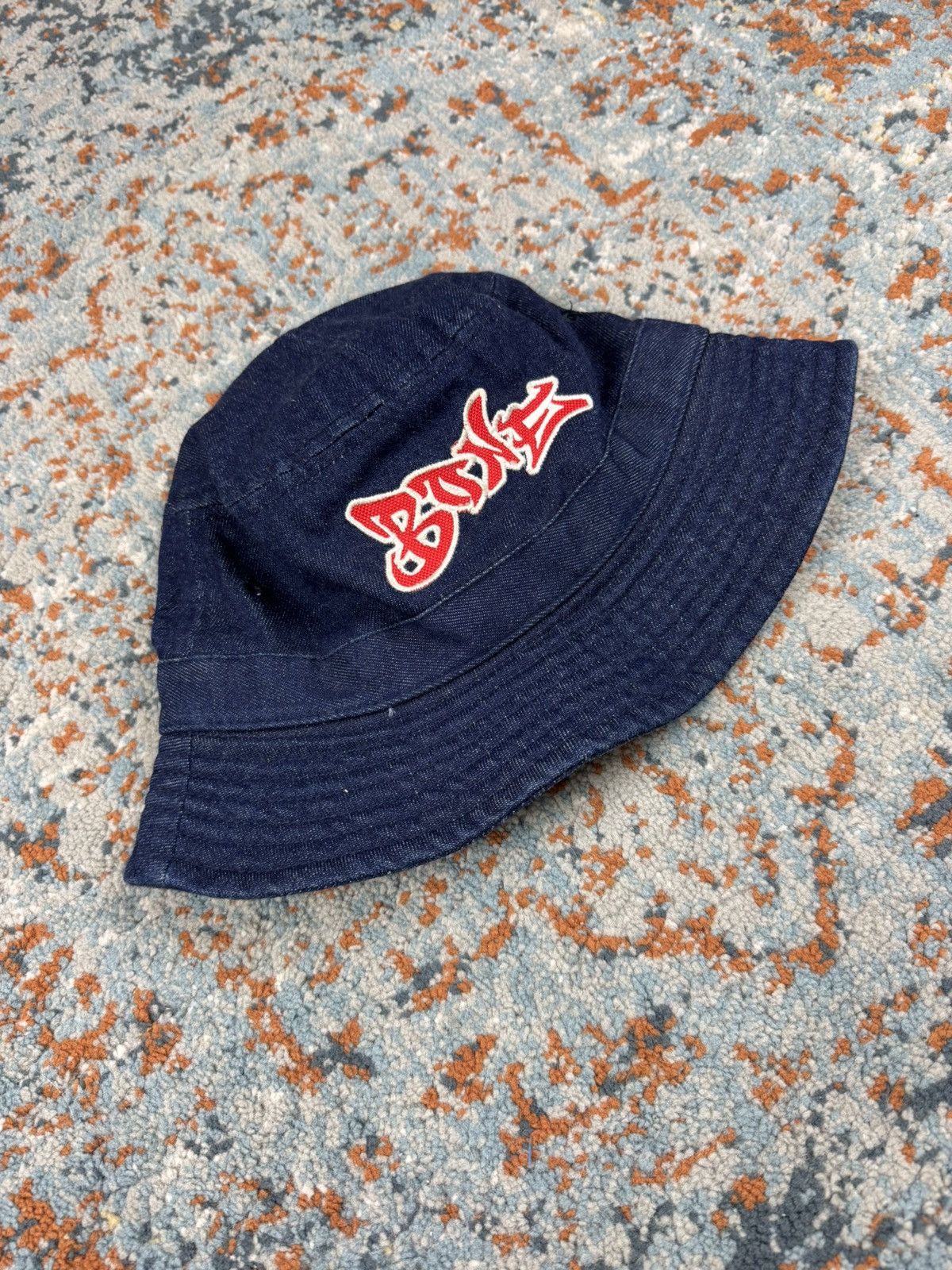 Japanese Brand × Vintage Vintage 90s Bone embroidered denim bucket hat graffiti style Size ONE SIZE - 2 Thumbnail