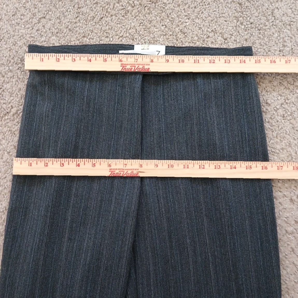 Vintage Sag Harbor Dress Pants Womens 8P Gray Striped 29x29 Mid Rise Petite Straight Pants Womens Mens Size 30" / US 8 / IT 44 - 2 Thumbnail