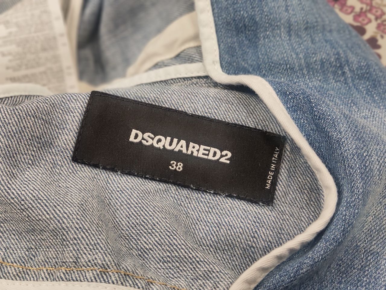 Dsquared2 Design Denim Patchwork Flower string Blazer Jacket