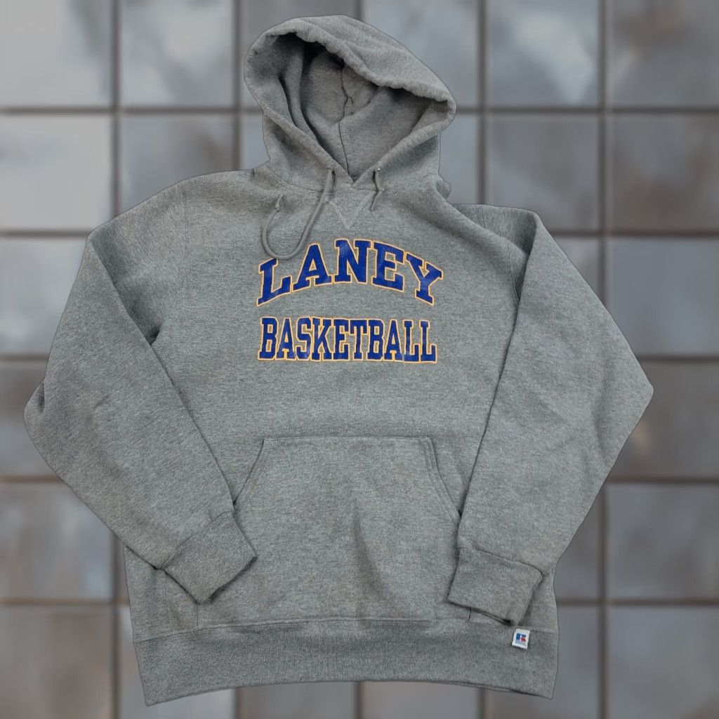 Russell Athletic VINTAGE Russell Athletics Hoodie Mens Large Gray Cotton Fleece Pullover Hooded Basketball Laney Highschool 90s Theme Boys Mens Size US L / EU 52-54 / 3 - 1 Thumbnail
