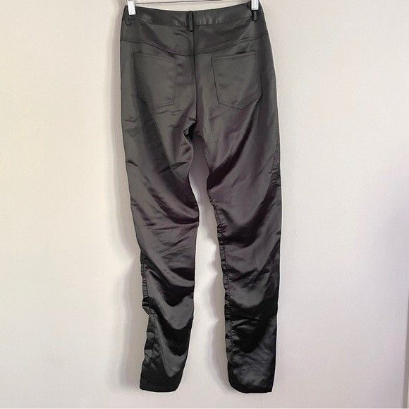 Other Ruve Loe Black Satin Ruched Skinny Slim Pants - S Size 28" / US 6 / IT 42 - 9 Thumbnail
