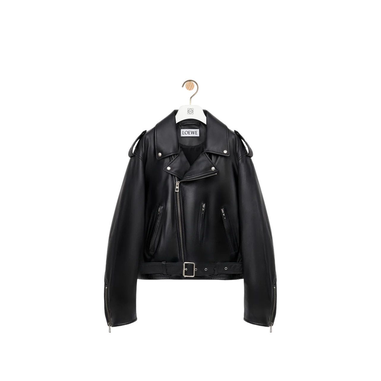 Loewe LOEWE $7850 Black Nappa Leather Biker Jacket New & Authentic Size US M / EU 48-50 / 2 - 1 Preview