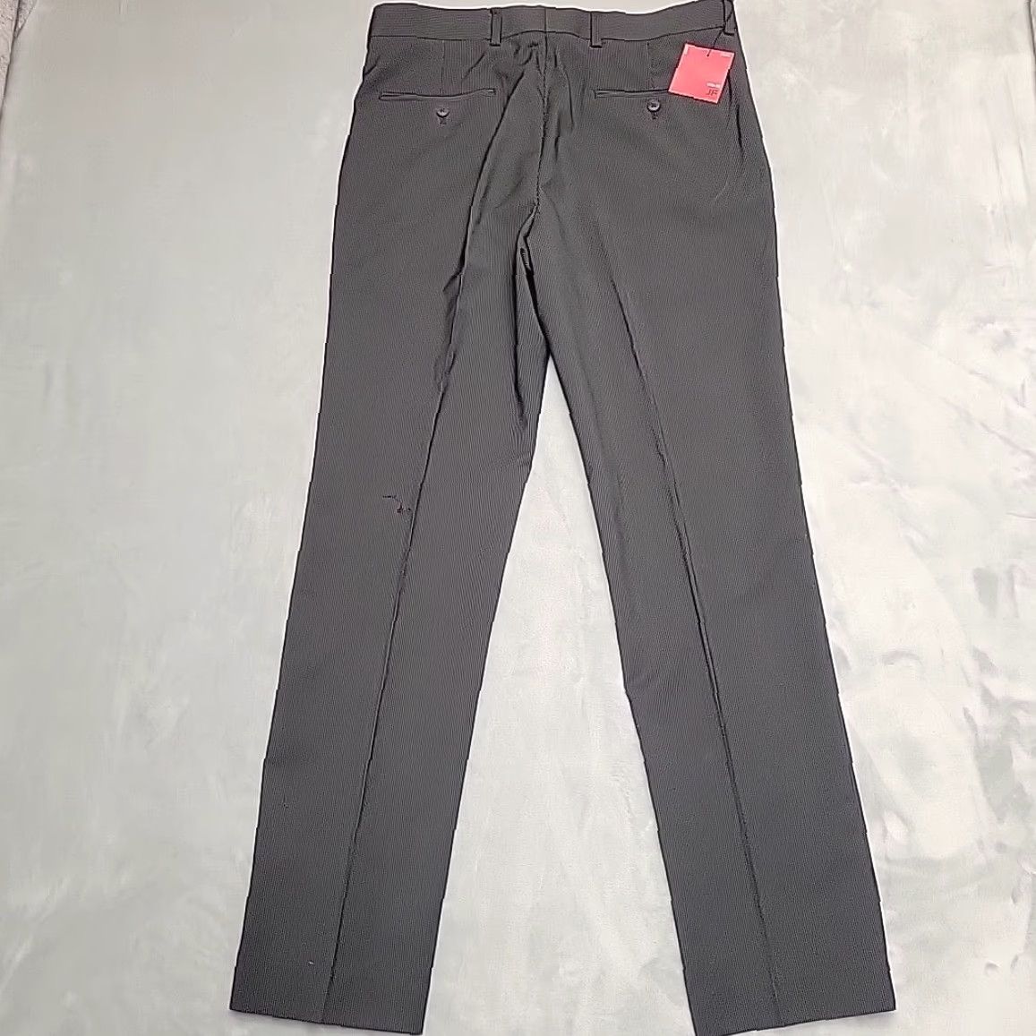 Vintage J. Ferrar Dress Pants Mens 32x32 Black Gray Stripe Flat Front Slim Fit Business Pants Size US 32 / EU 48 - 7 Thumbnail