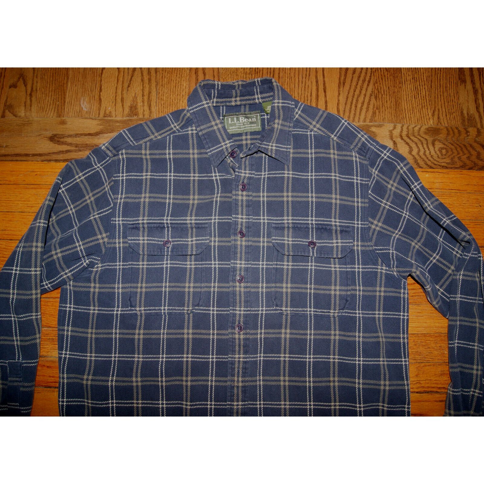 L.L. Bean LL Bean Heavy Cotton Flannel Shirt Large Blue Plaid Cotton Size US L / EU 52-54 / 3 - 2 Thumbnail