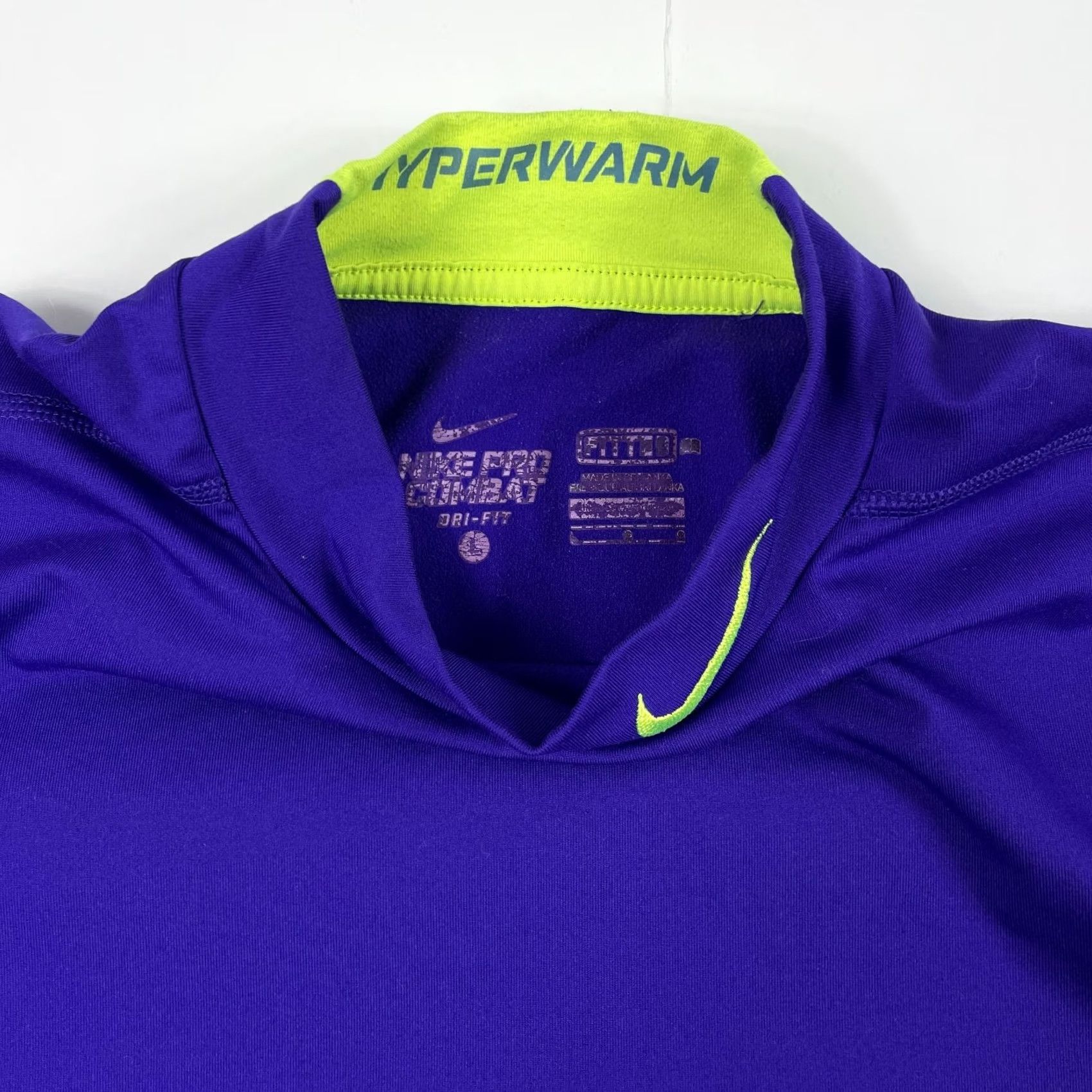 Nike Nike Pro Combat Dri-FIT Shirt Mens Large Purple Basalayer Compression Hyperwarm Dri-Fit, Mock Neck, Long Sleeve, Athletic, VINTAGE? (If vintage) Size US L / EU 52-54 / 3 - 7 Thumbnail