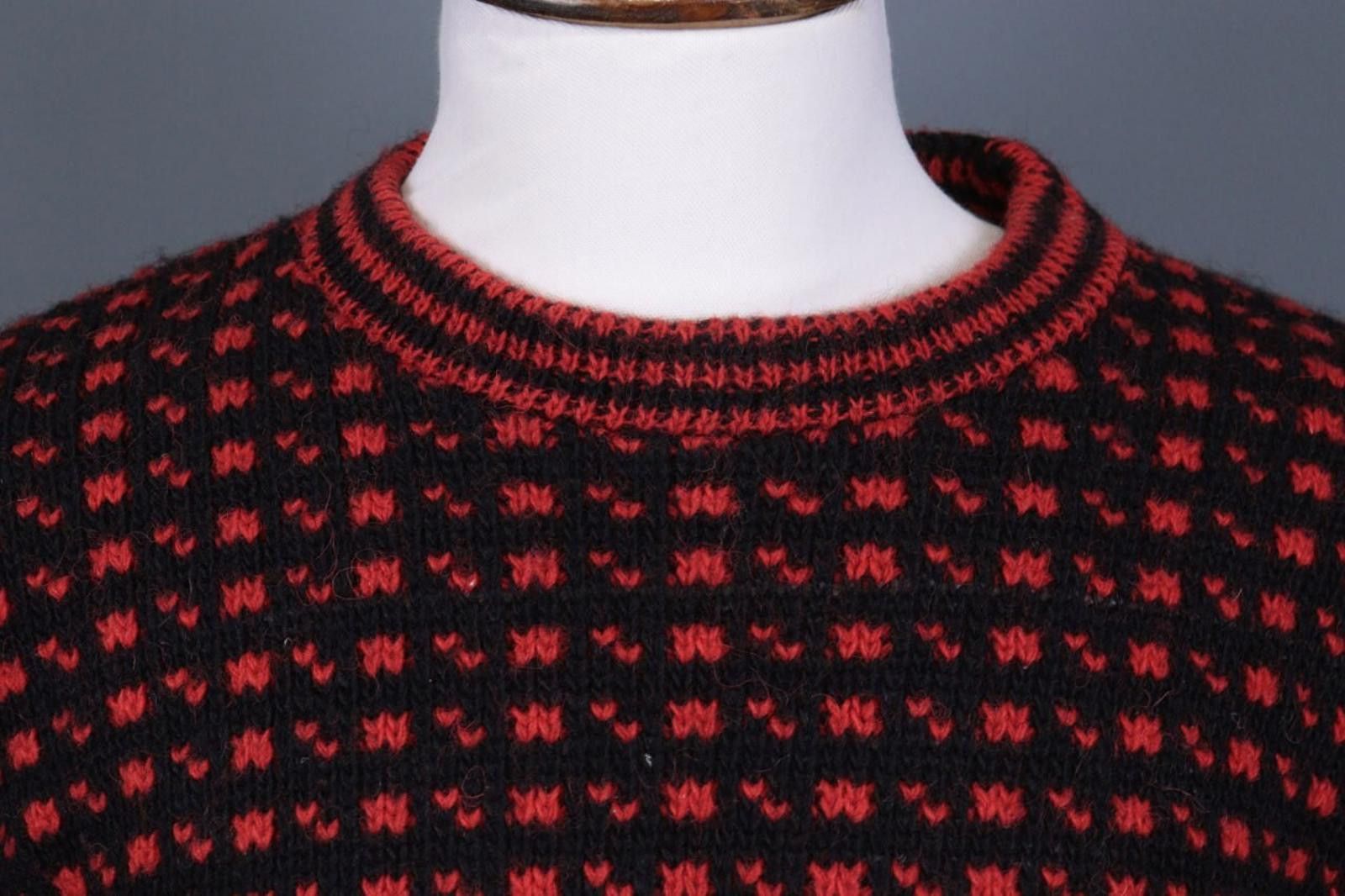 Designer Devold Norway Knit Black Pritned Wool Sweater Size XL / 54 Size US XL / EU 56 / 4 - 3 Thumbnail