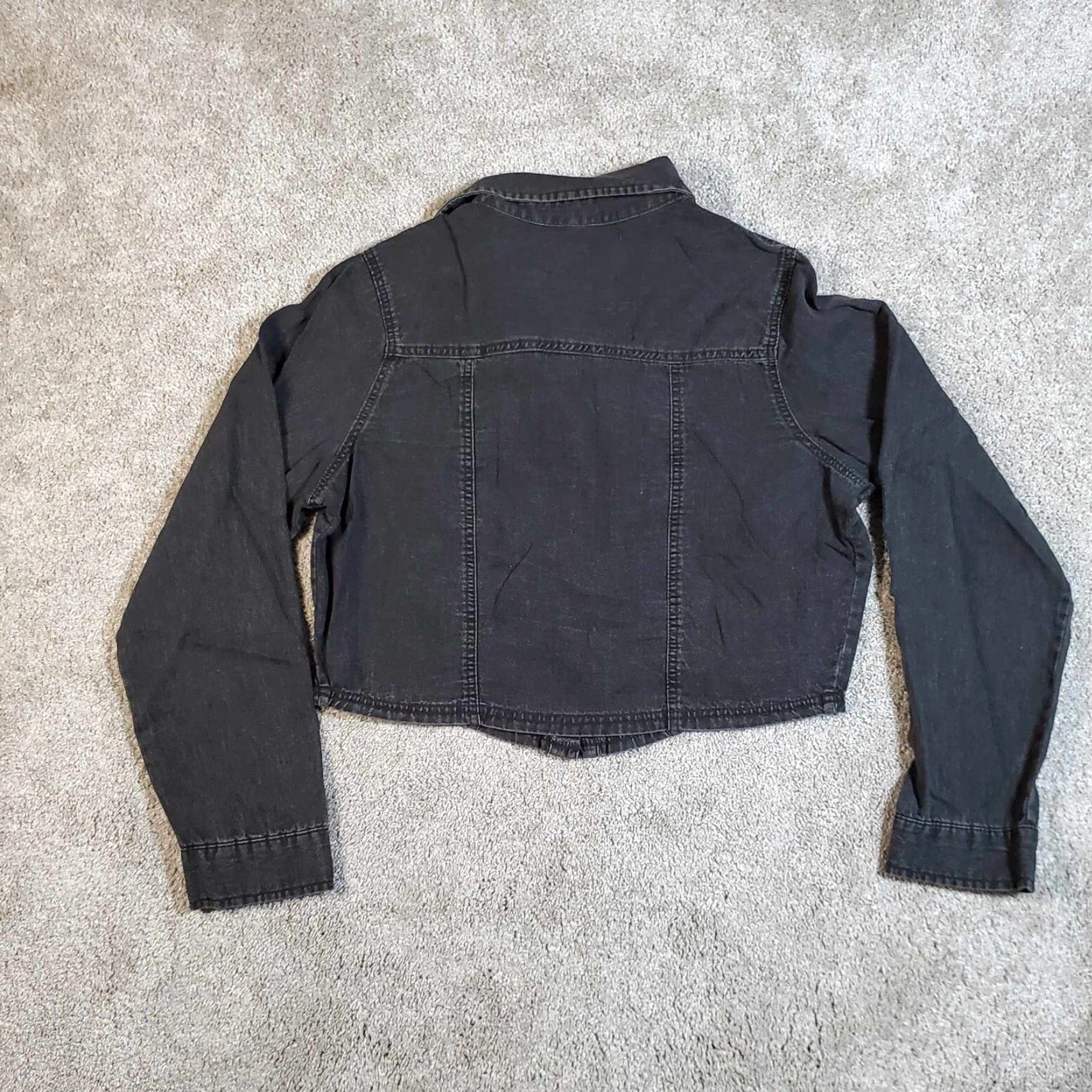 Denime Lonestar Jacket Womens XL Black Denim Trucker Western Casual Cowgirl Farm Size M / US 6-8 / IT 42-44 - 7 Thumbnail