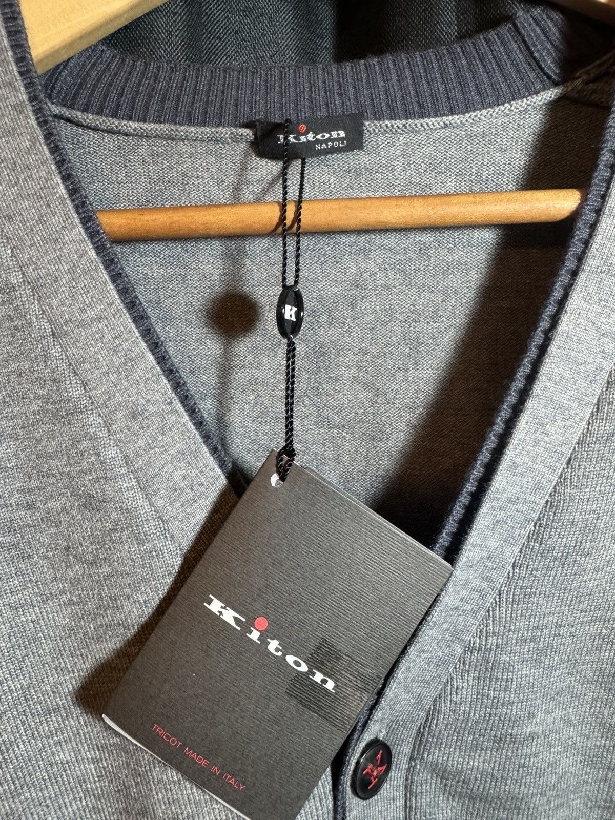 Kiton Kiton Napoli Men’s Cardigan Sweater Grey Size L New With Tag Size US L / EU 52-54 / 3 - 1 Thumbnail