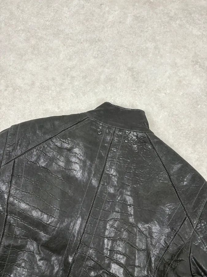 Hugo Boss Hugo Boss Black Eroded Leather Jacket Size US M / EU 48-50 / 2 - 7 Thumbnail